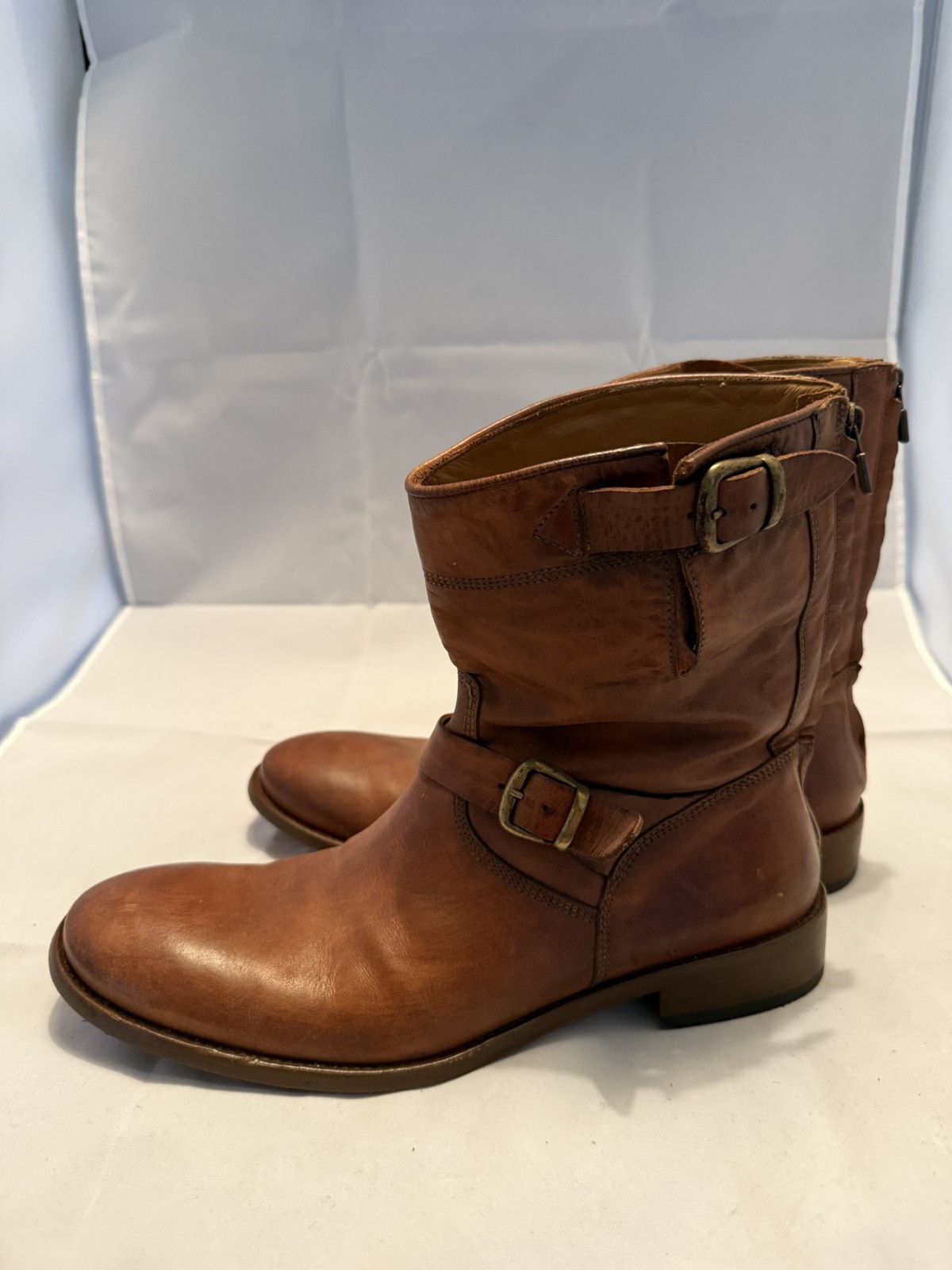 Belstaff Belstaff brown “cognac” leather biker boots size 8 men Size US 8 / EU 41 - 1 Thumbnail