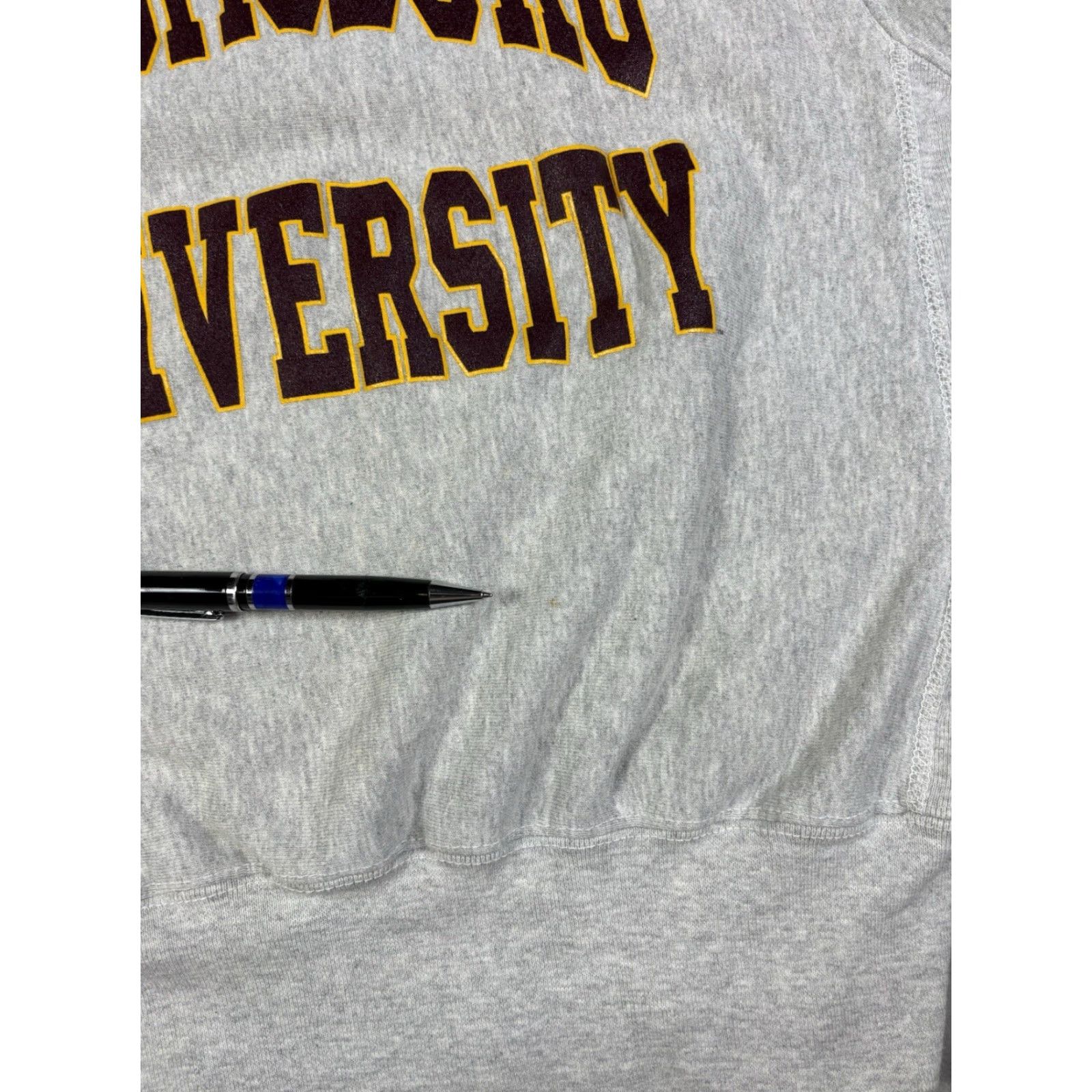 Vintage VINTAGE The Cotton Exchange Sweatshirt Sweatshirt Gray S Men 90s University College Graphic Print Reversible Heavyweight Fleece Cotton Size US S / EU 44-46 / 1 - 8 Thumbnail