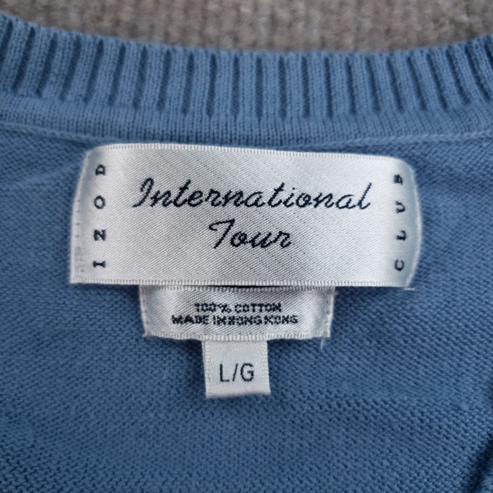 Izod IZOD Mens Sweater Vest Blue Large Cable-Knit Pullover Logo Casual Size US L / EU 52-54 / 3 - 5 Thumbnail