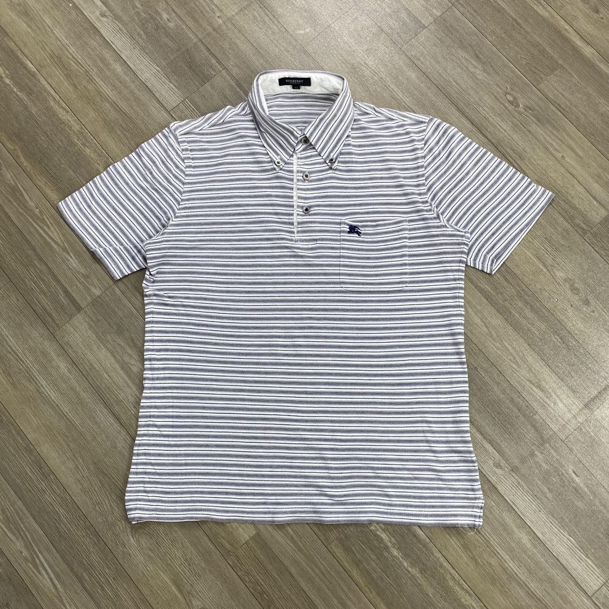 Burberry Vintage Burberry London Embroidery Logo Striped Polo Shirt Size US M / EU 48-50 / 2 - 1 Thumbnail