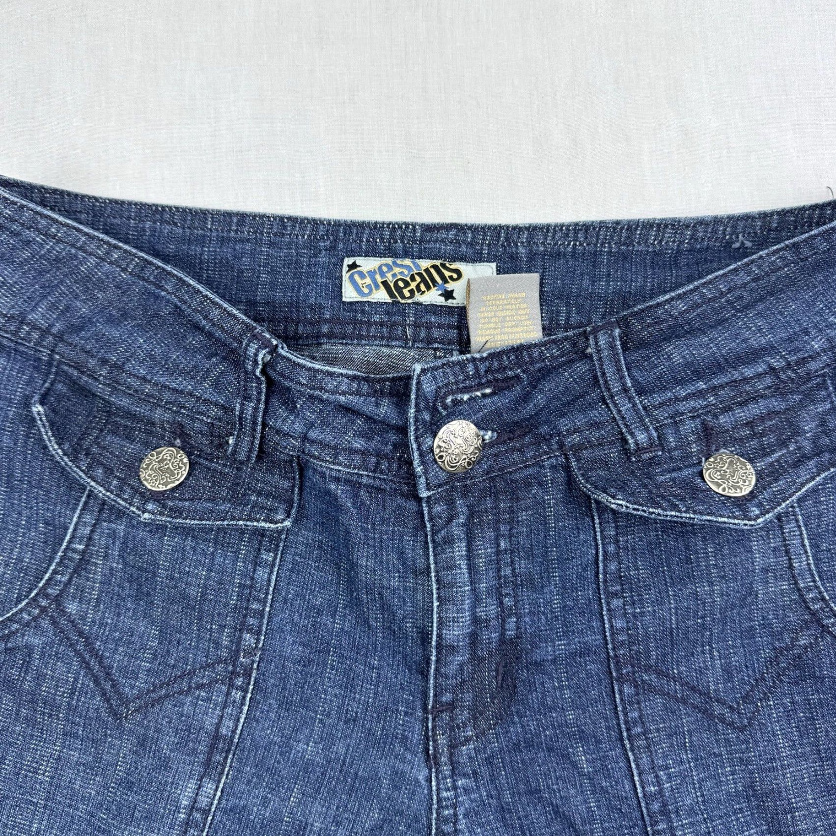 Vintage VINTAGE Crest Jeans Womens 9/10 Blue Flared Grunge Y2K Hipster Lower Waist Jeans Women Size 30" / US 8 / IT 44 - 4 Thumbnail