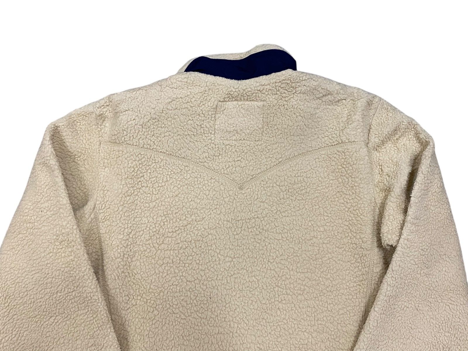 Levi's Levi’s Deep Pile Sherpa Fleece Jacket Cream Navy Retro Style Size US L / EU 52-54 / 3 - 5 Thumbnail