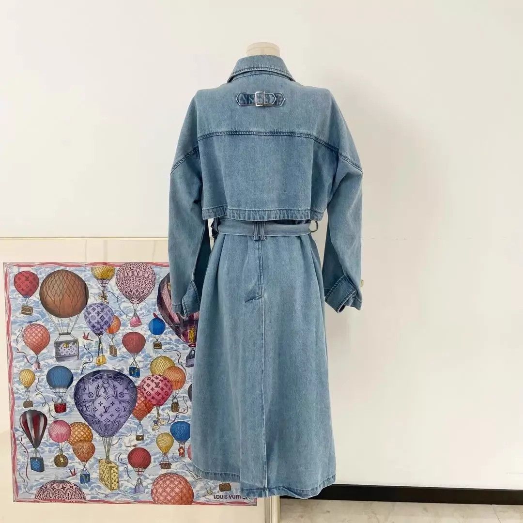 Other Lost in echo blue denim trench coat S pre-owned Size S / US 4 / IT 40 - 3 Thumbnail