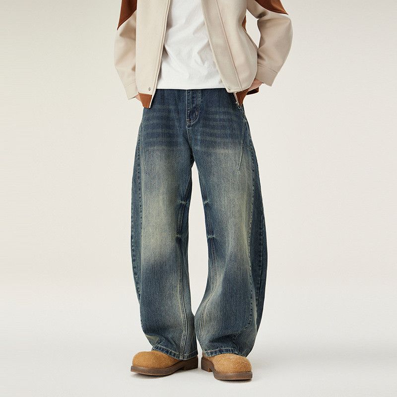 Japanese Brand Japanese retro men's straight casual washed curved jeans Size US 32 / EU 48 - 2 Thumbnail