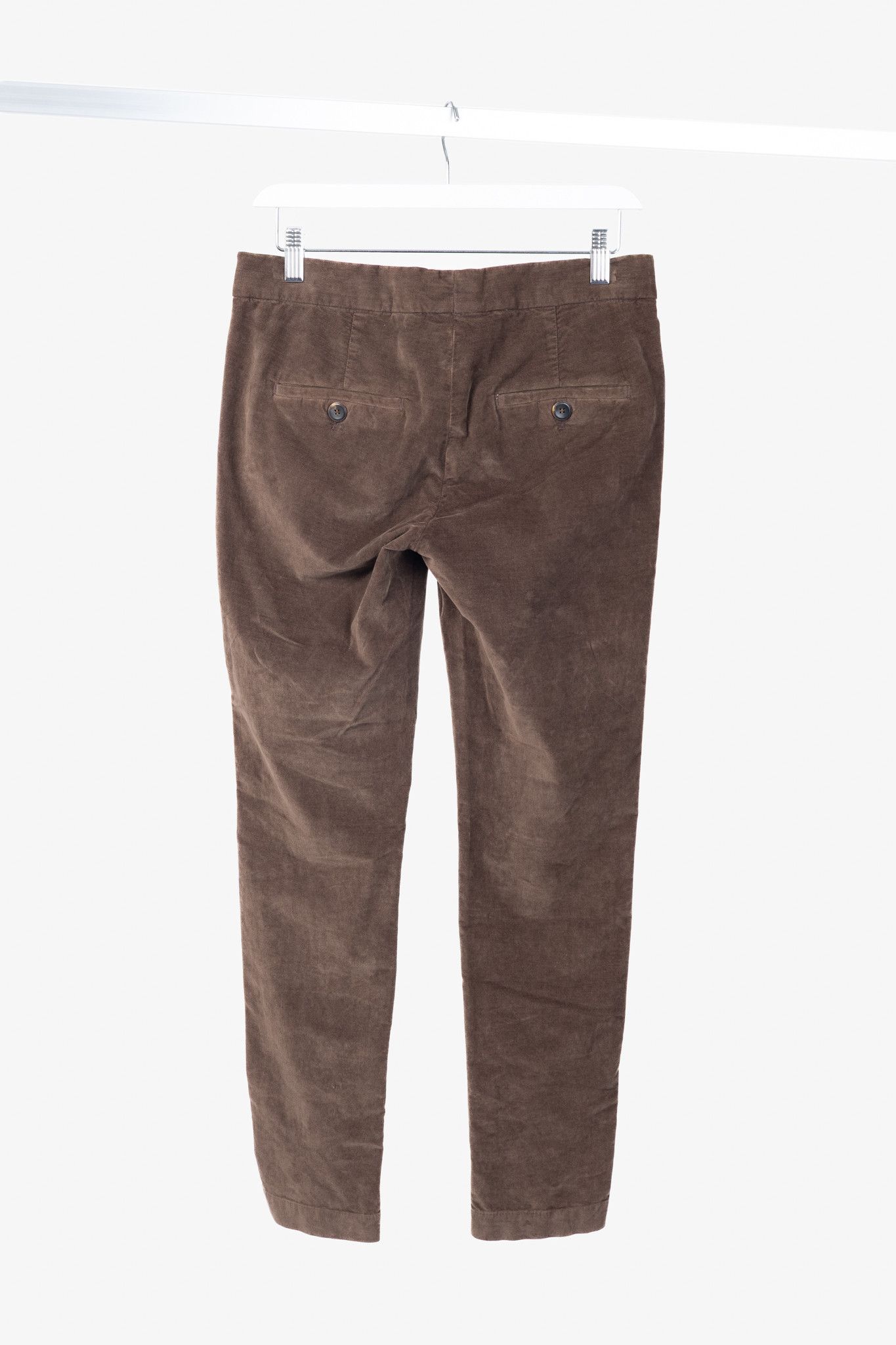 Brunello Cucinelli Brunello Cucinelli Brown Velvet Slim-Fit Pants Size 27" / US 4 / IT 40 - 2 Thumbnail
