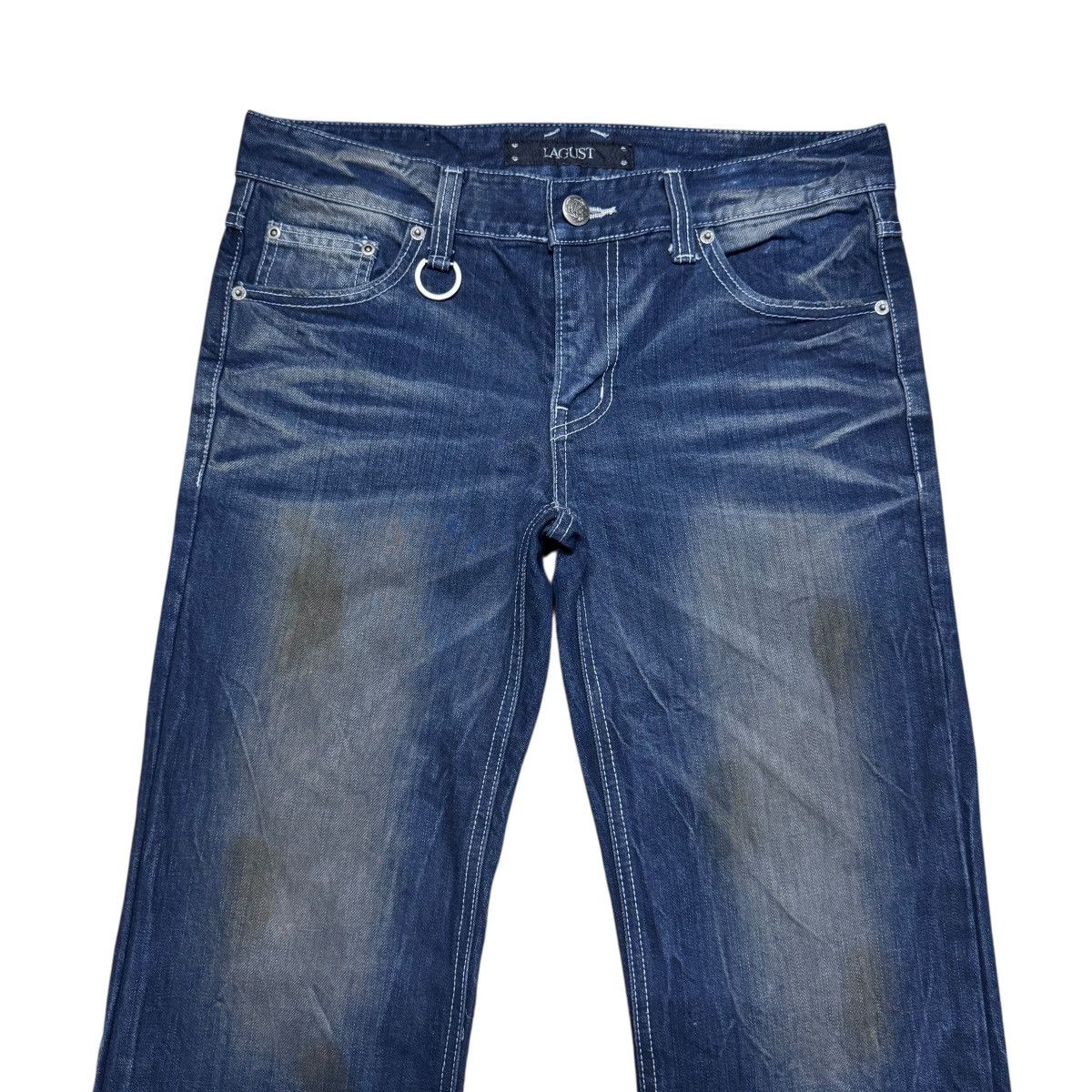 LAGUST Coated Faded Denim y2k FOR SALE) Lagust Clawmarks Coated 