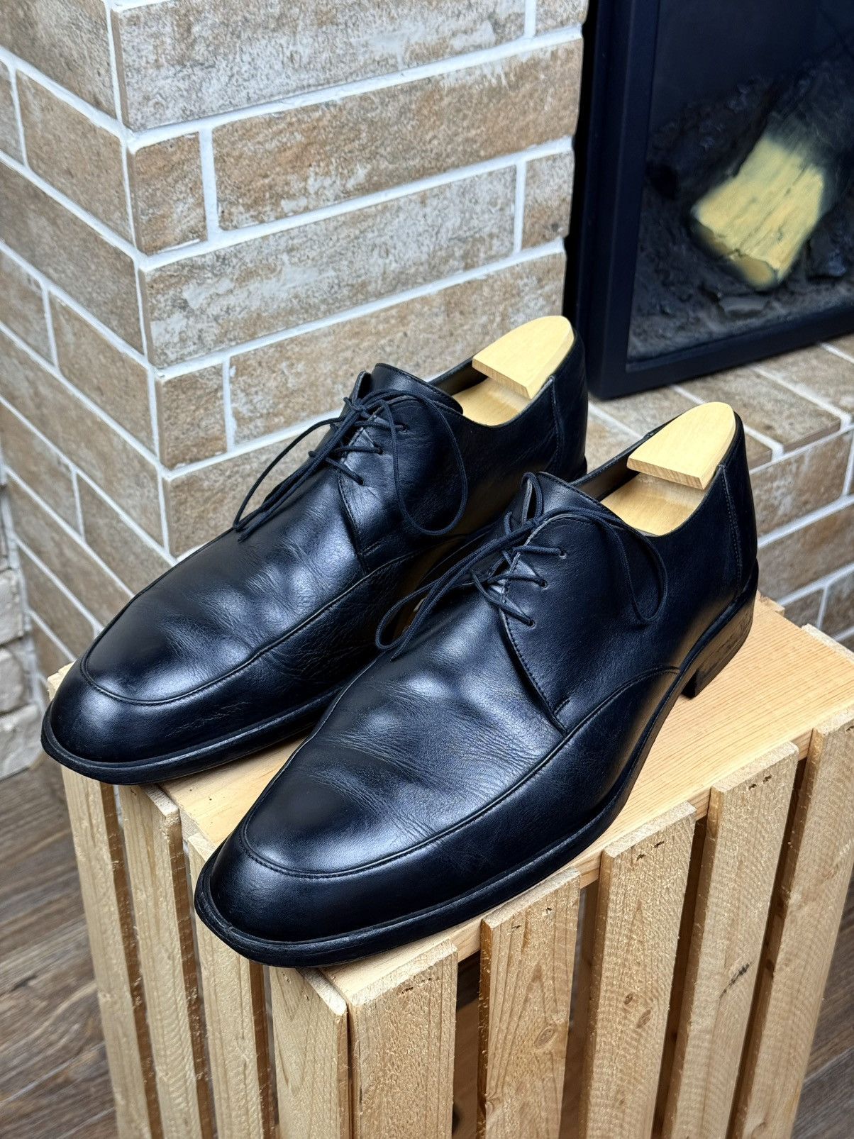 Gucci Gucci Black Leather Oxford Shoes Size US 12.5 / EU 45-46 - 3 Thumbnail