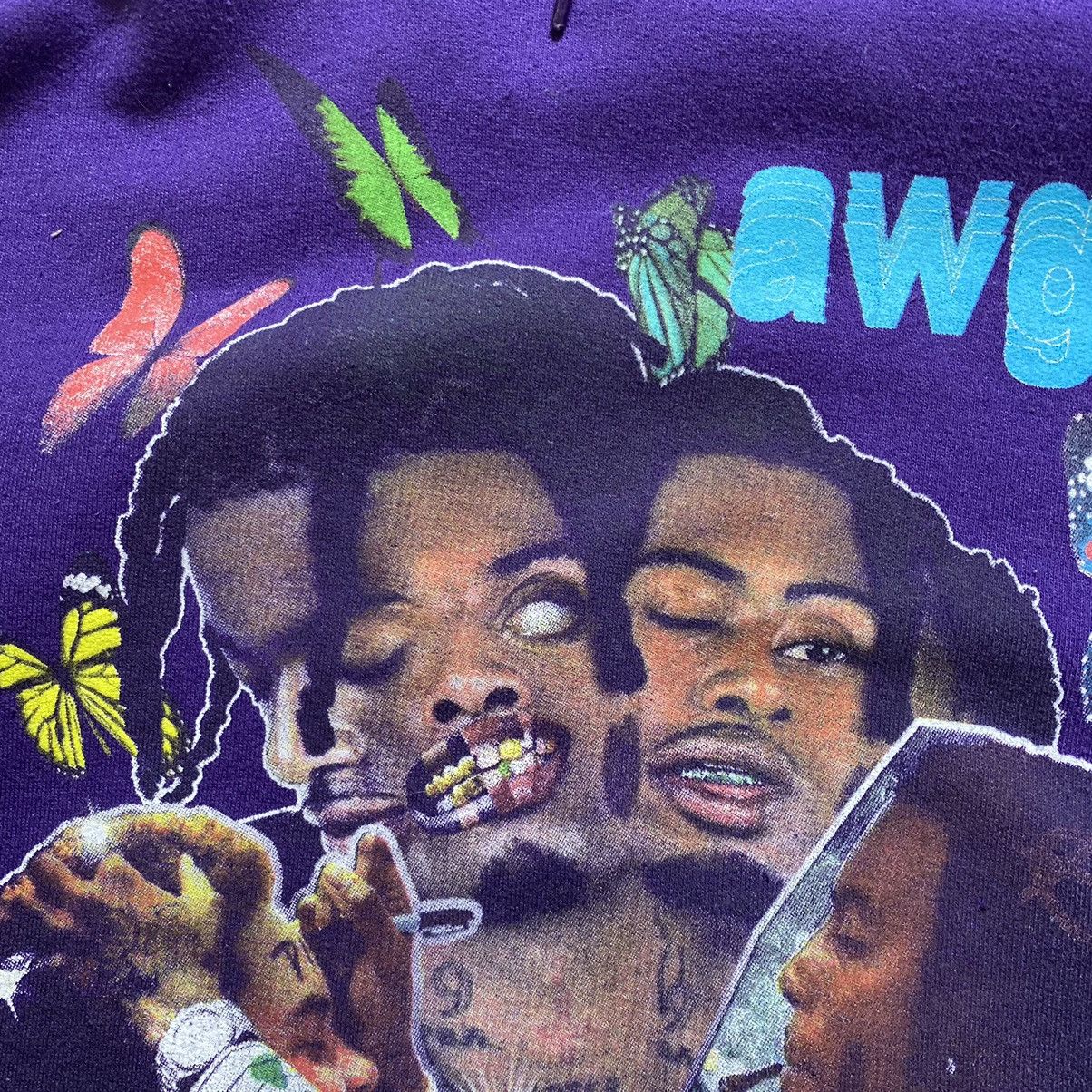 Playboi Carti × Vintage PLAYBOI CARTI AWGE BANDANA CUSTOM HOODIE Size US XL / EU 56 / 4 - 9 Thumbnail