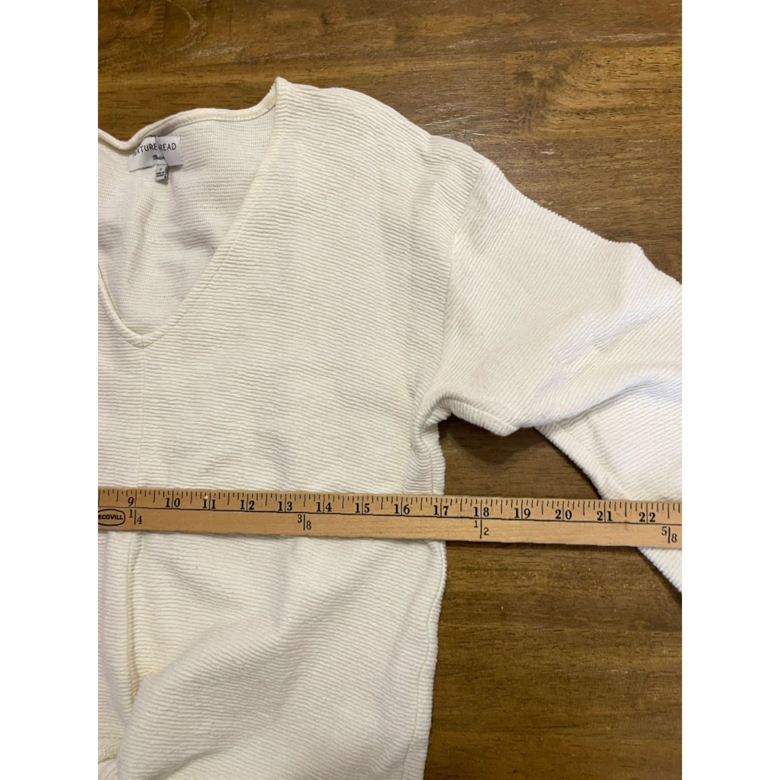 Madewell Madewell Texture & Thread Shirt Women's Small Ivory V-neck Front Tie Shirt Size S / US 4 / IT 40 - 6 Thumbnail