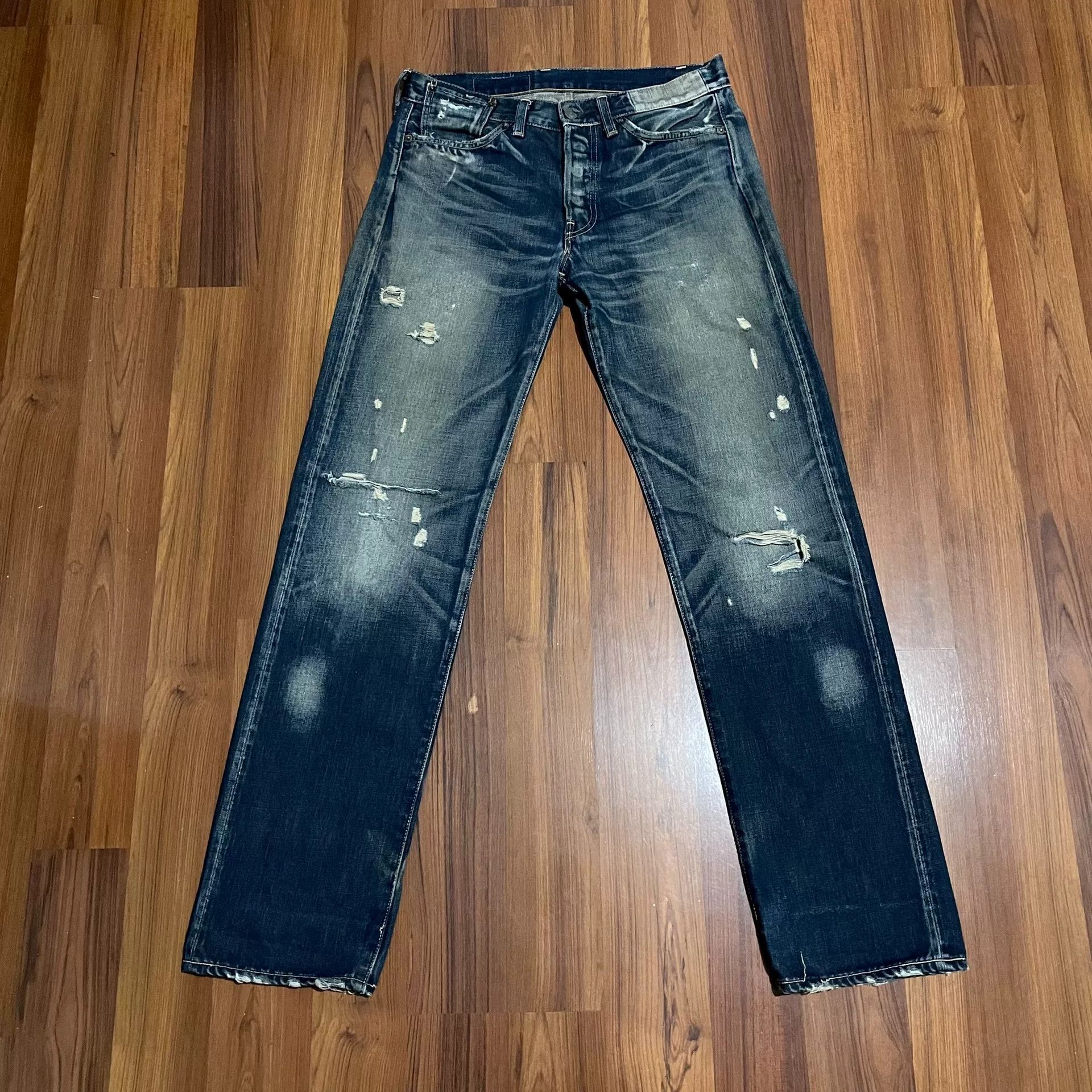LVC LVC 66501-0083 Distressed Washed Jeans Size US 32 / EU 48 - 1 Thumbnail