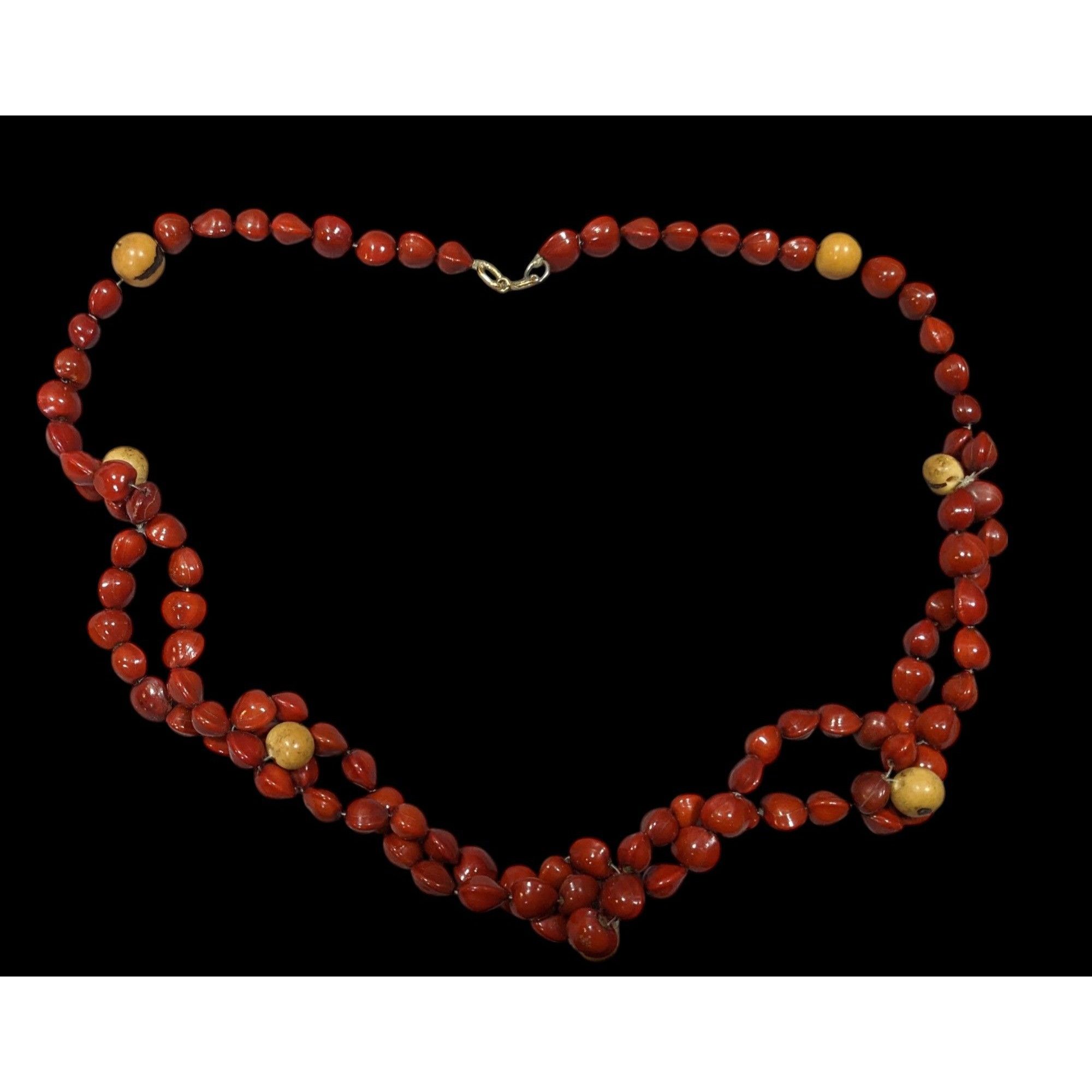 Other Handmade Fairycore Red Sandalwood Seed Beaded Necklace Size ONE SIZE - 1 Thumbnail