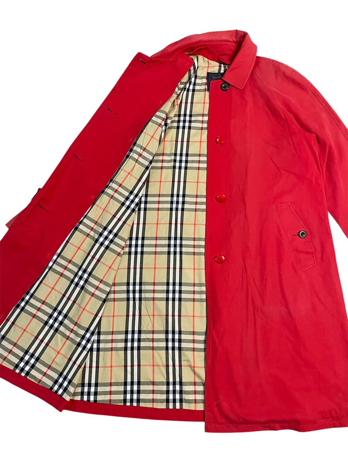 Burberry Burberry Red Novacheck Sunfaded Trench Coat Size US M / EU 48-50 / 2 - 3 Thumbnail