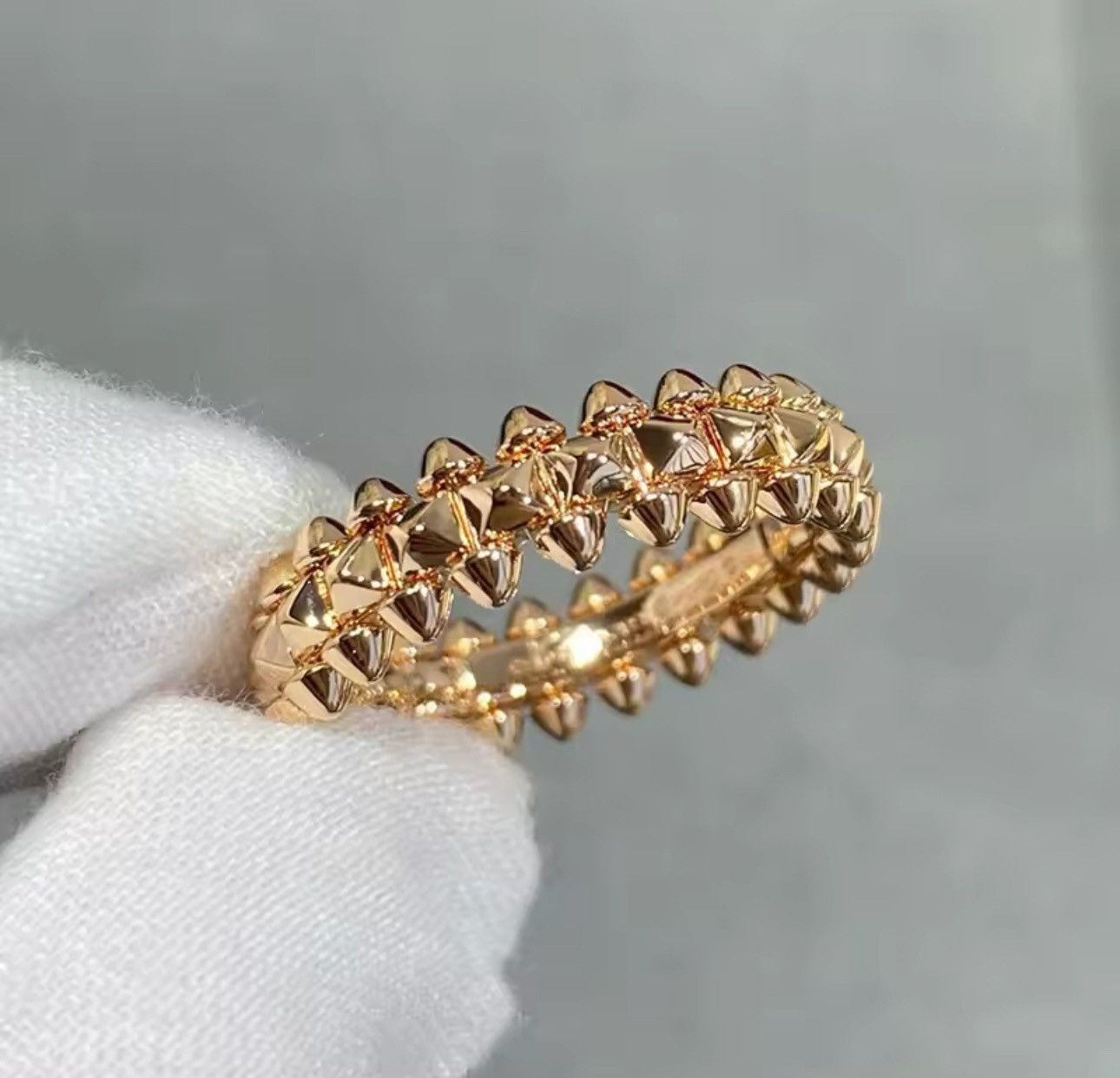 Jewelry × Sterling Silver Rose Gold Color Punk Casual Style Ring (Size 5 to 11) Size ONE SIZE - 1 Thumbnail