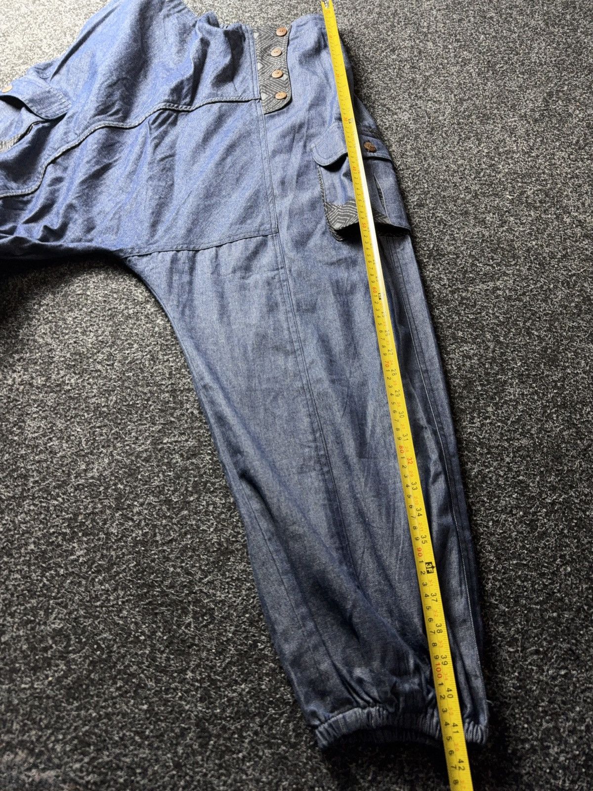 Avant Garde Japanese Denim Cargo Utility Asymmetric Pants