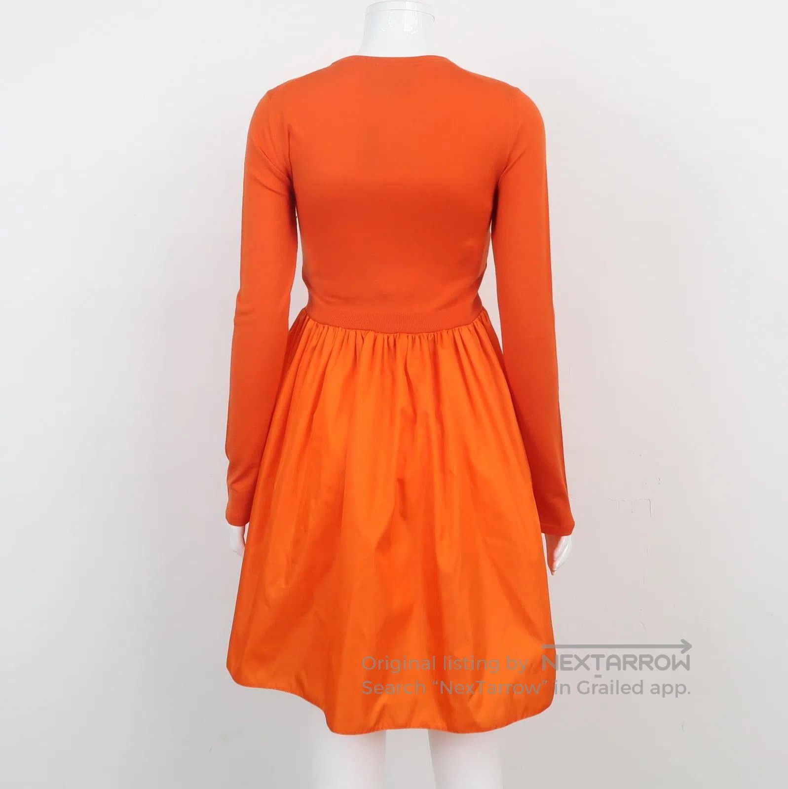 Prada Prada Orange Wool Logo Dress for Women . Size M / US 6-8 / IT 42-44 - 2 Thumbnail