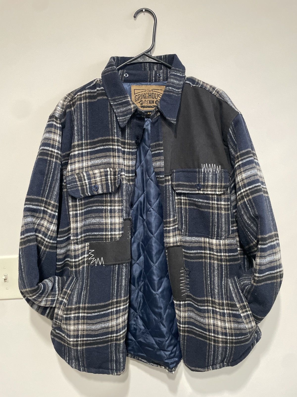 Vintage Quilted Flannel Denim Patched Jacket Size US XL / EU 56 / 4 - 2 Thumbnail