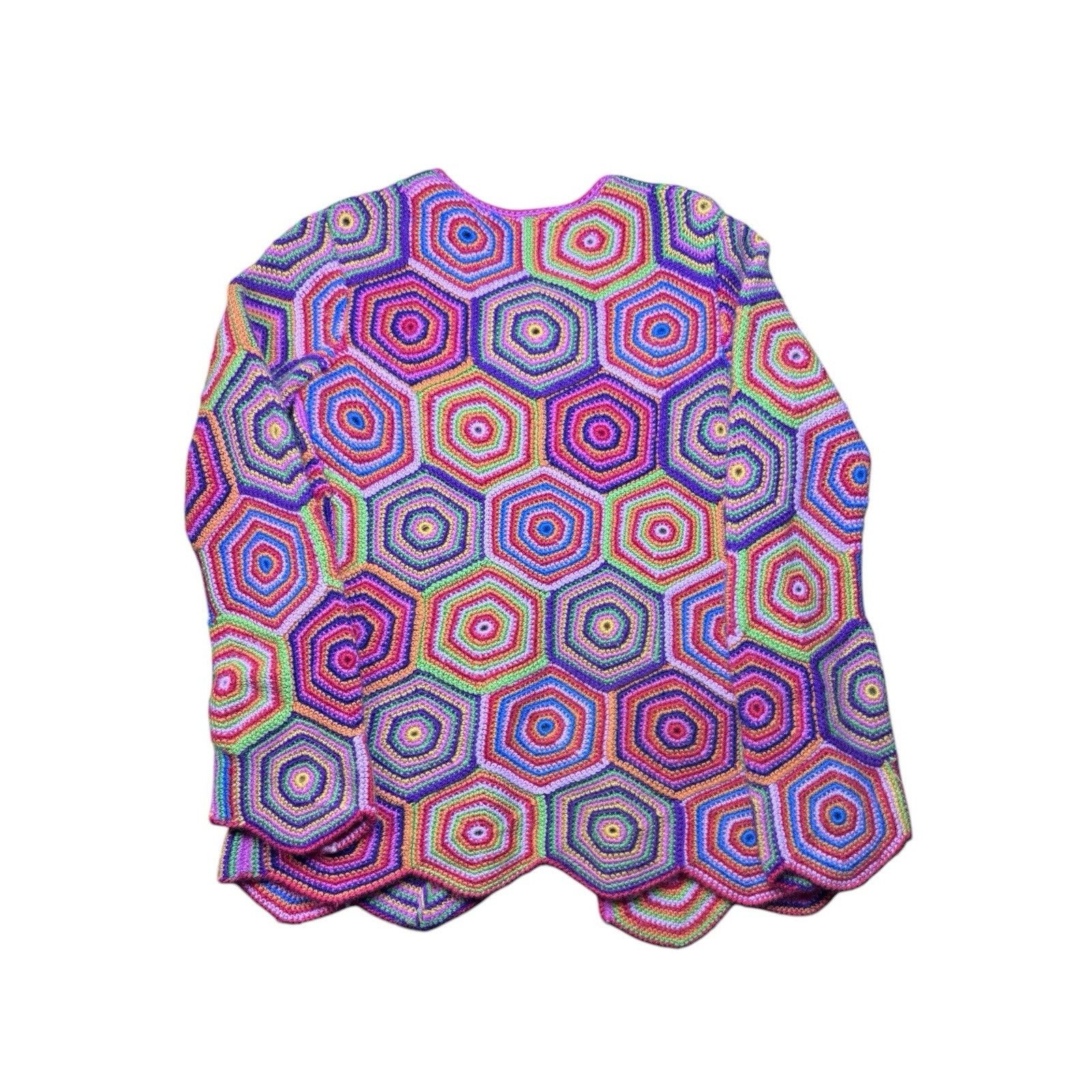 Isaac Mizrahi ISAAC MIZRAHI VINTAGE Crochet Cardigan Medium 100% Wool Size M / US 6-8 / IT 42-44 - 2 Thumbnail