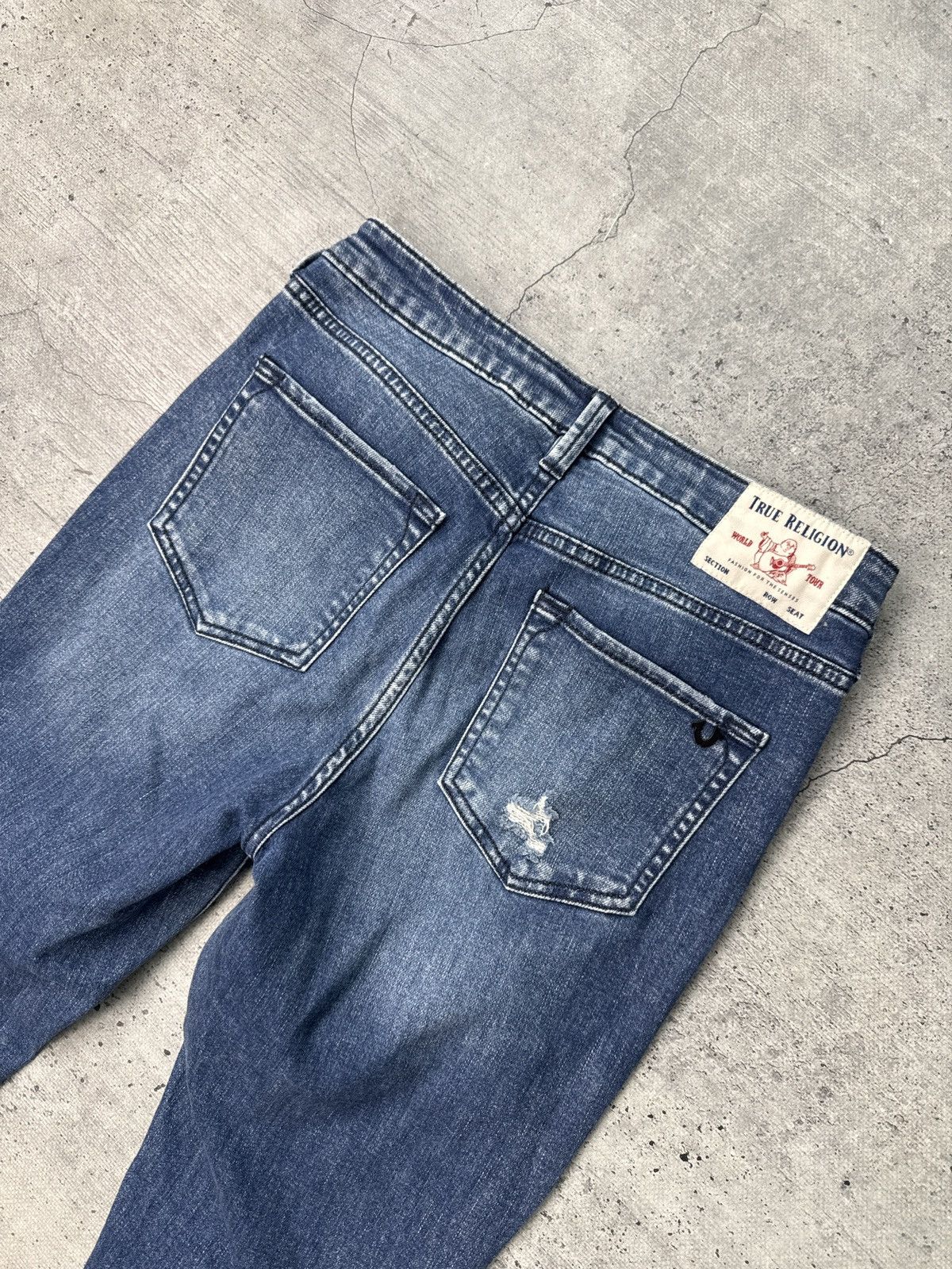 True Religion Vintage True Religion Skinny Big T Red Stitch Denim Jeans 28 Size US 28 / EU 44 - 3 Thumbnail