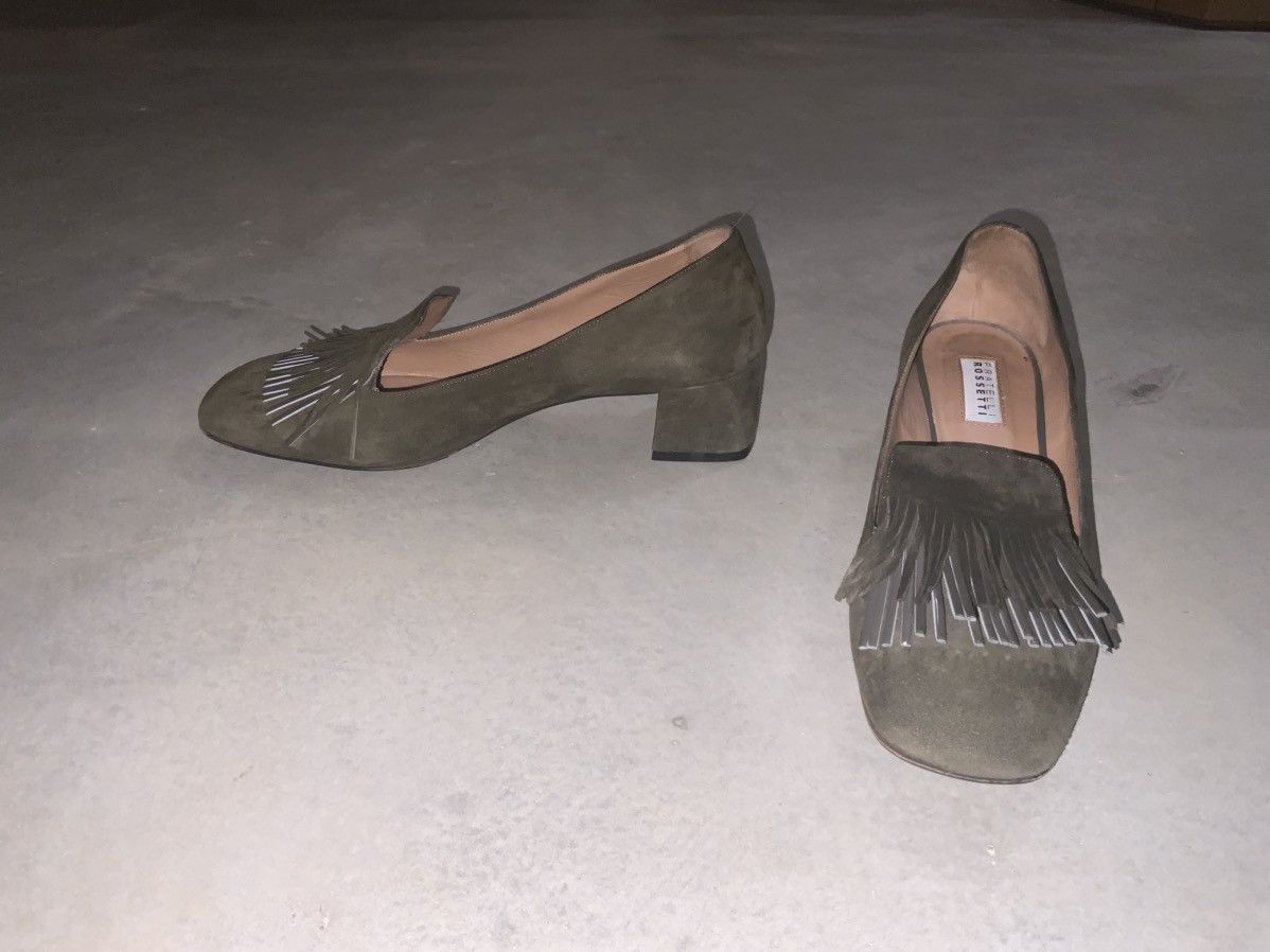 Fratelli Rossetti Olive suede fringe loafers Size US 6.5 / IT 36.5 - 2 Thumbnail