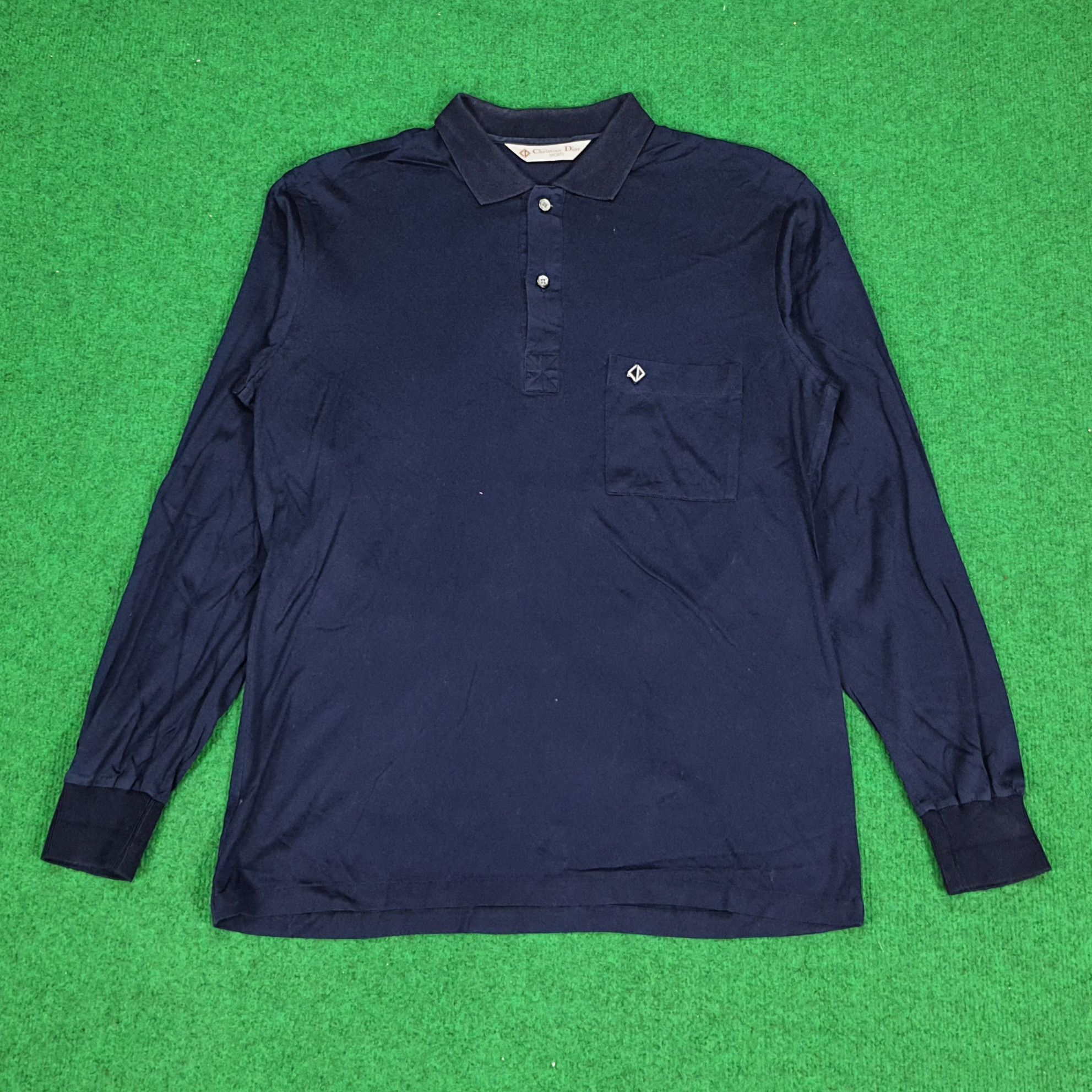 Christian Dior Monsieur × Vintage Vintage Christian Dior Sports Long Sleeve Polo Shirt Size US M / EU 48-50 / 2 - 1 Thumbnail