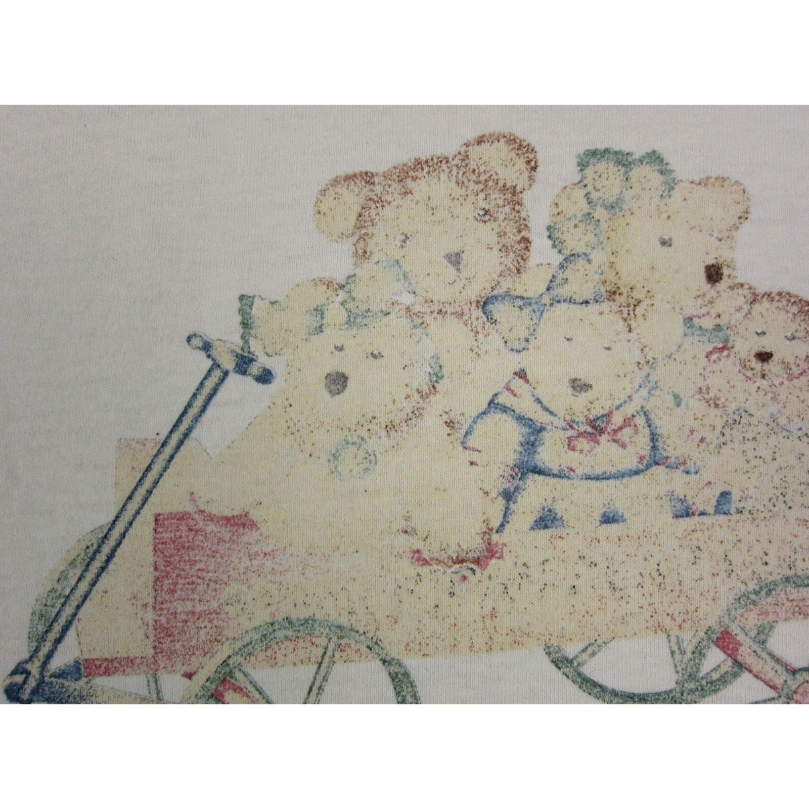 Jerzees Vintage Jerzees Shirt Mens Large White Teddy Bear Cart 90s Single Stitch Size US L / EU 52-54 / 3 - 3 Thumbnail