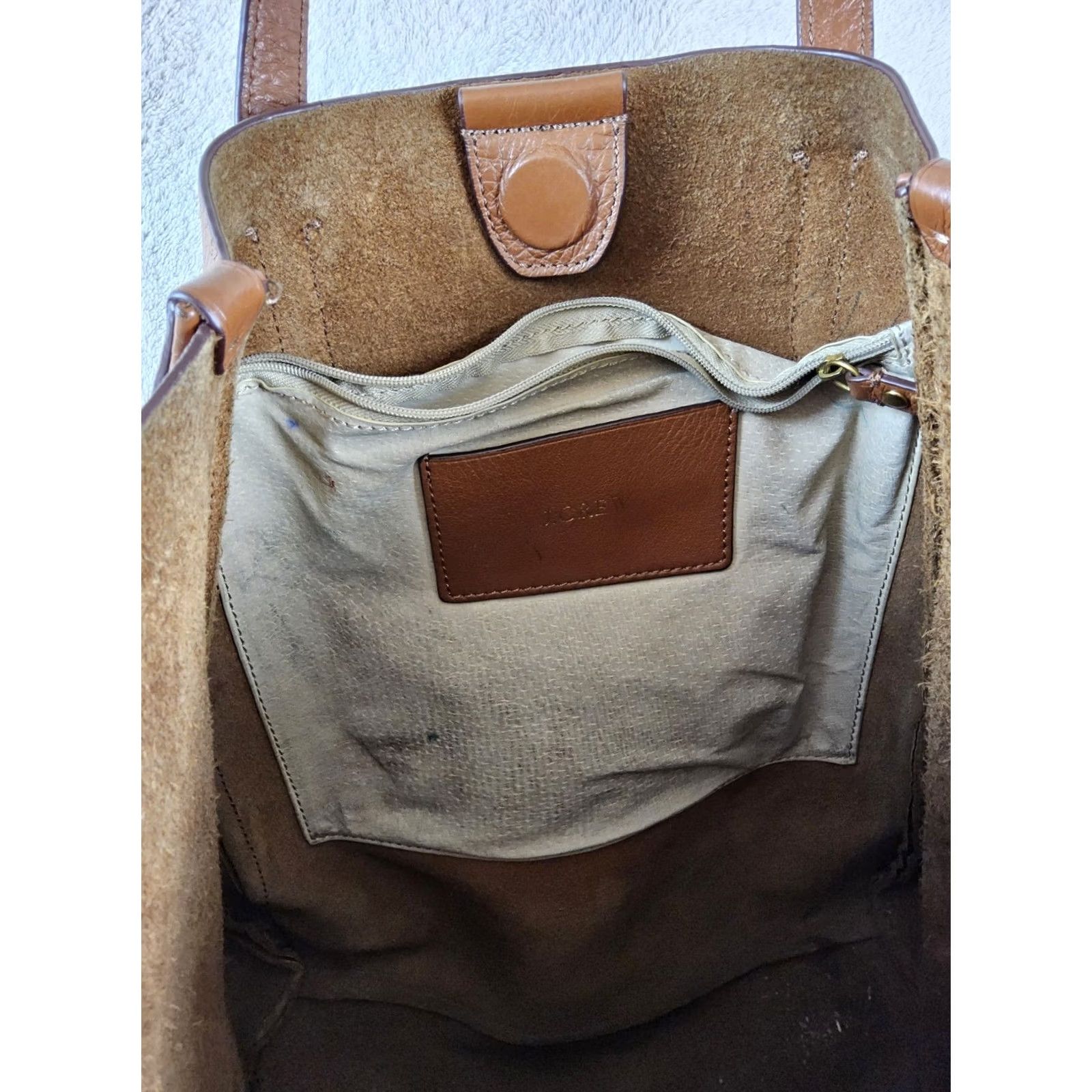 J.Crew J.CREW Large Pebbled Leather Tote Shoulder Handbag Purse Women Size ONE SIZE - 4 Thumbnail