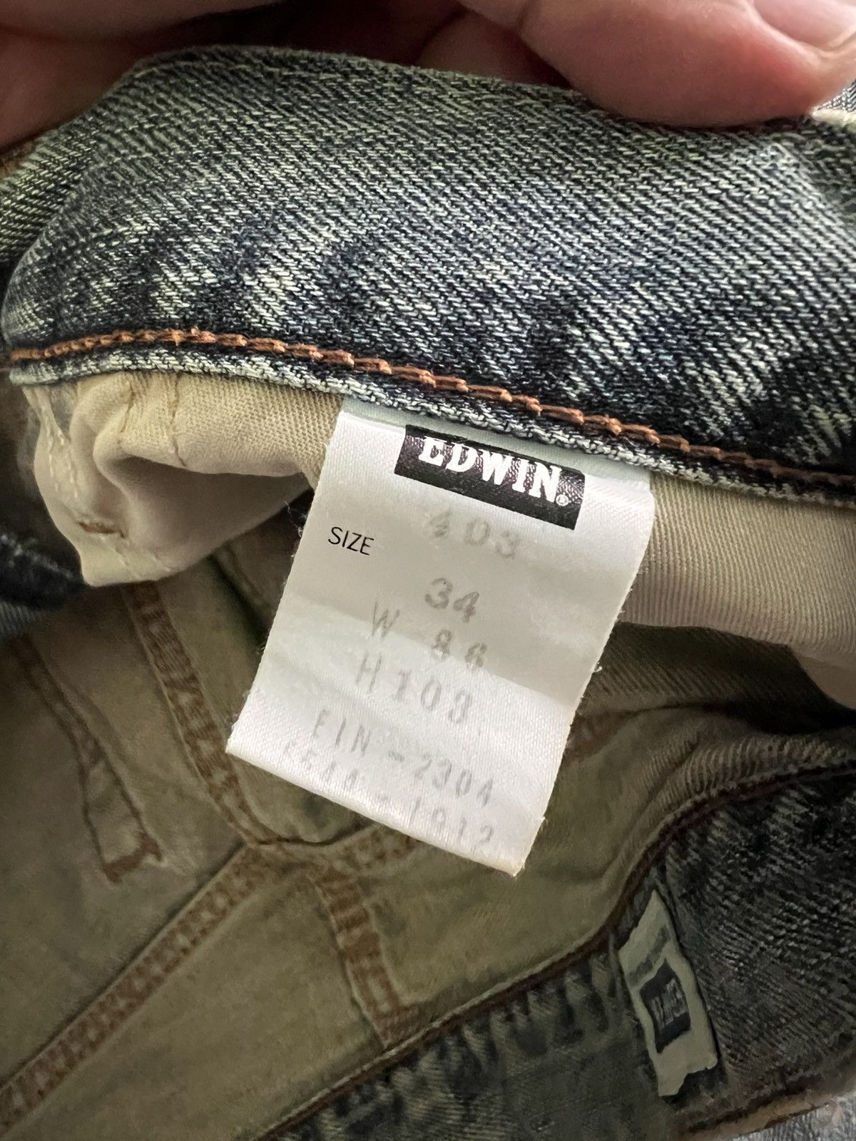 Edwin × If Six Was Nine × Le Grande Bleu (L.G.B.) 💥Baggy💥Vintage Edwin Faded Blue Distress Mud Wash Jean Size US 34 / EU 50 - 18 Thumbnail