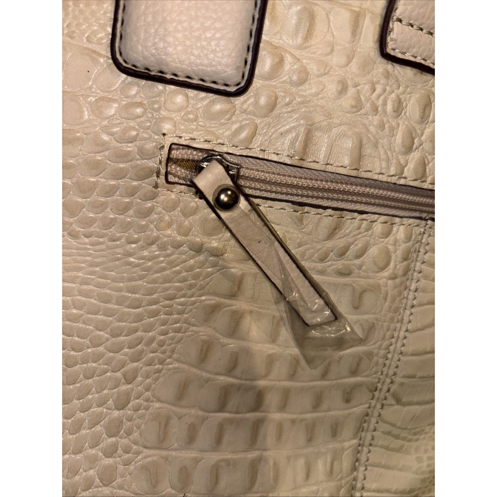 Franco Sarto Franco Sarto Cream Faux Croc Tote Bag NWT Silver Hardware Size ONE SIZE - 5 Thumbnail