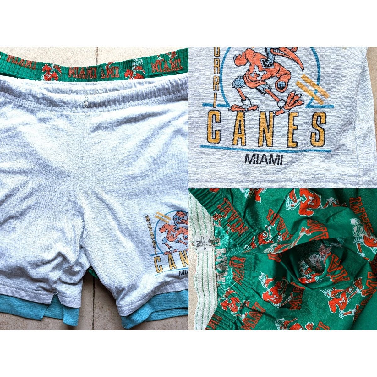 NCAA × Starter Miami Hurricanes 90s SHORTS & Boxer SET football vintage Size US 30 / EU 46 - 1 Thumbnail