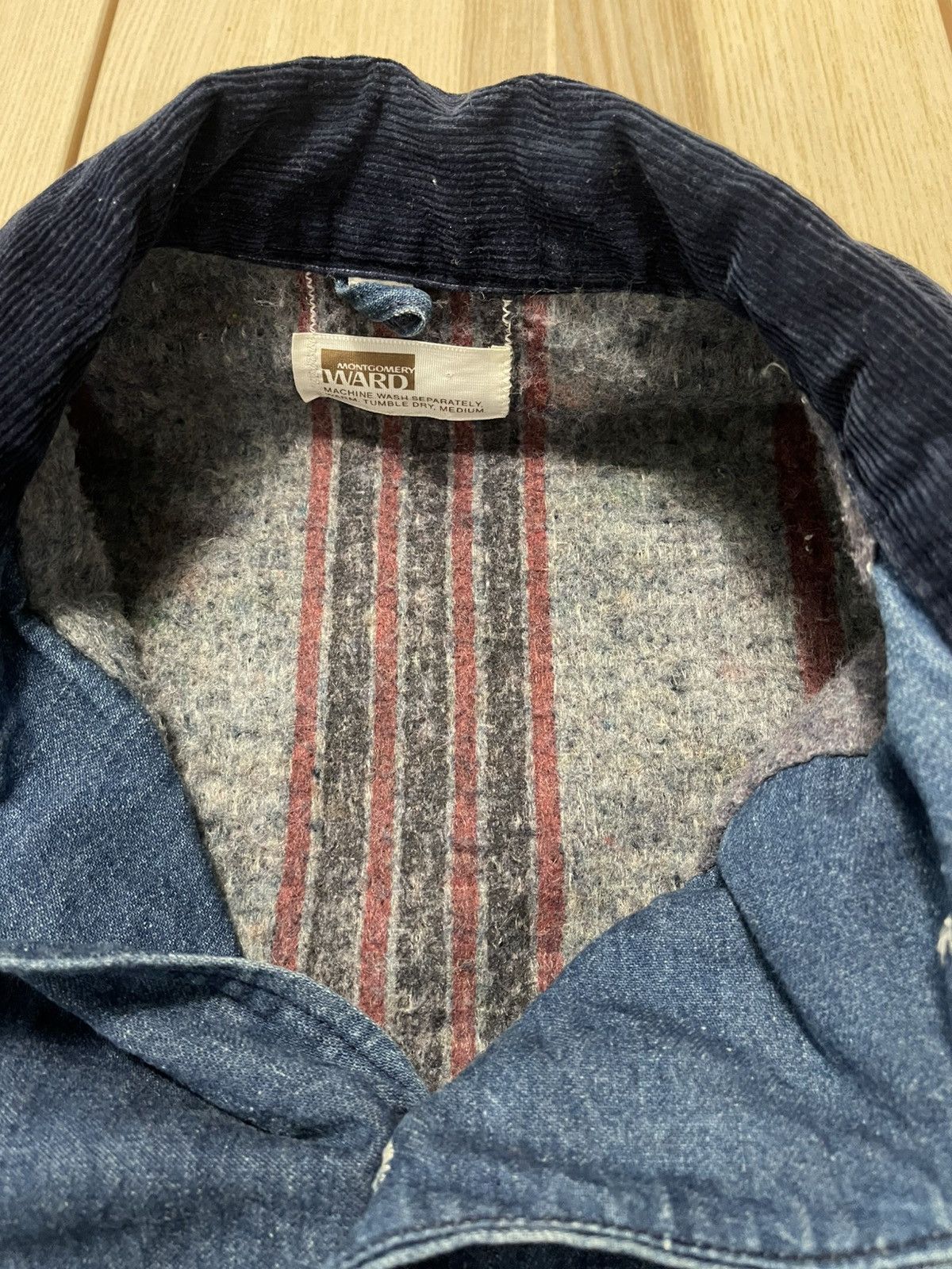 Designer × Vintage Vintage Montgomery Ward Denim Blanket Lined Worker Jacket Size US L / EU 52-54 / 3 - 6 Thumbnail