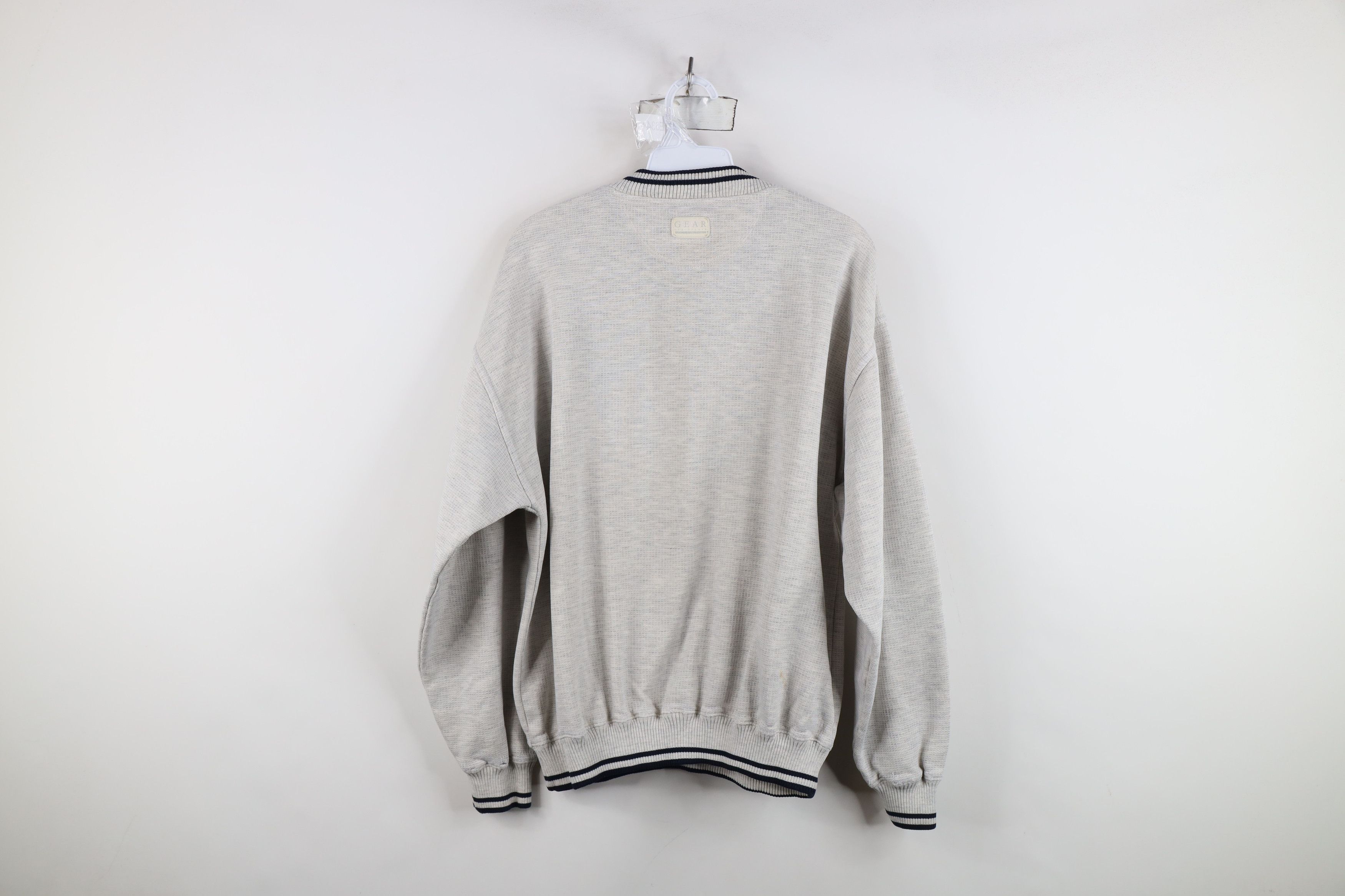 Vintage Vintage 90s Streetwear Striped Golf V-Neck Sweatshirt Gray Size US M / EU 48-50 / 2 - 13 Thumbnail