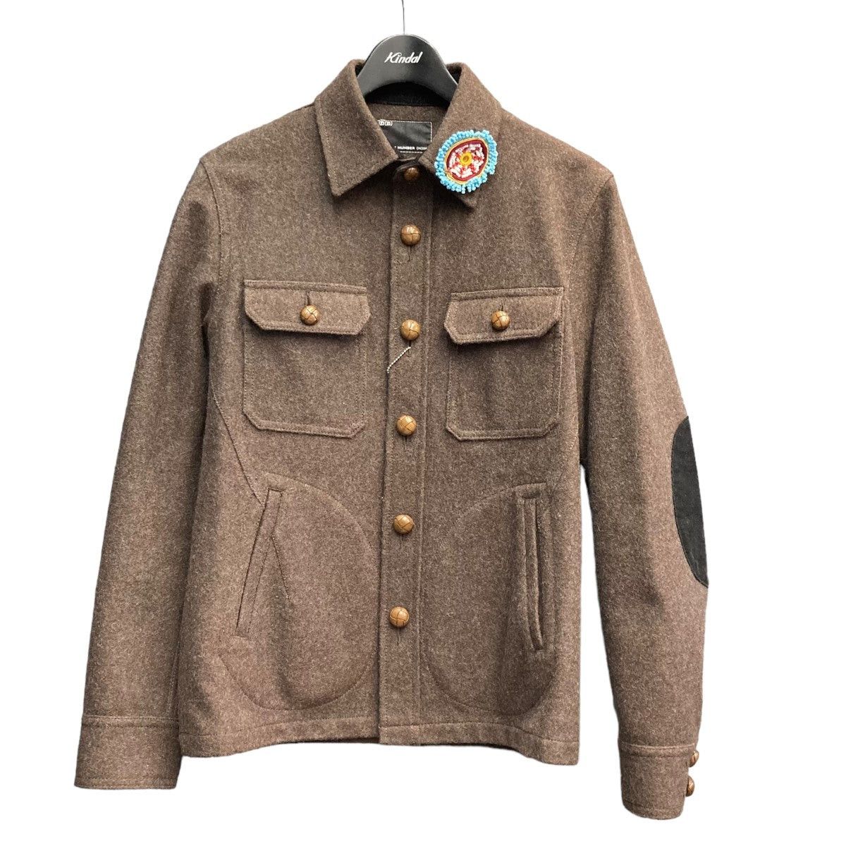 Number (N)ine Number (N)ine Wool coat with bead brooch Size US L / EU 52-54 / 3 - 1 Thumbnail
