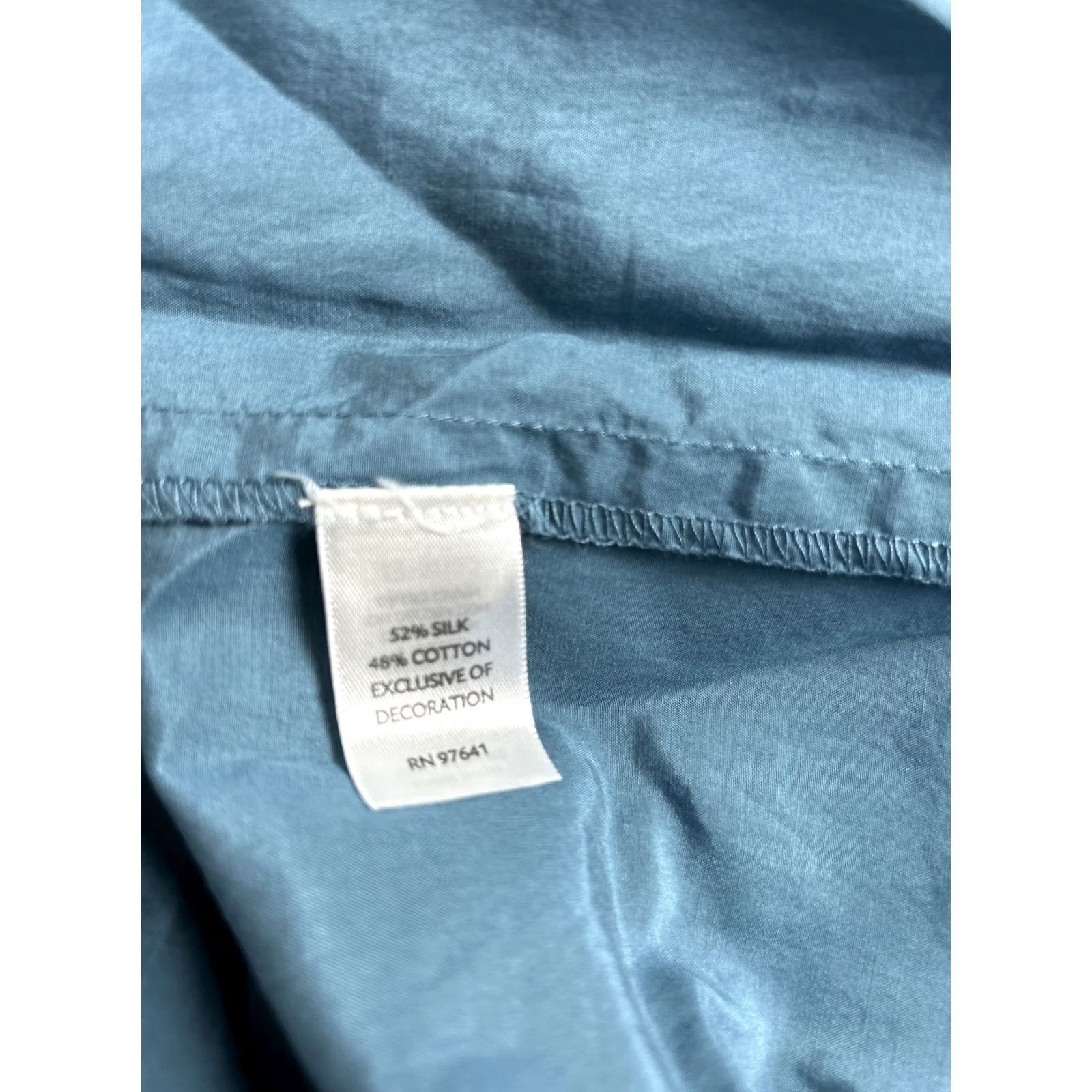 J. Jill J.Jill Dress Smocked Shift Silk Cotton Blend Long Sleeve Blue-Green Women M Size M / US 6-8 / IT 42-44 - 4 Thumbnail