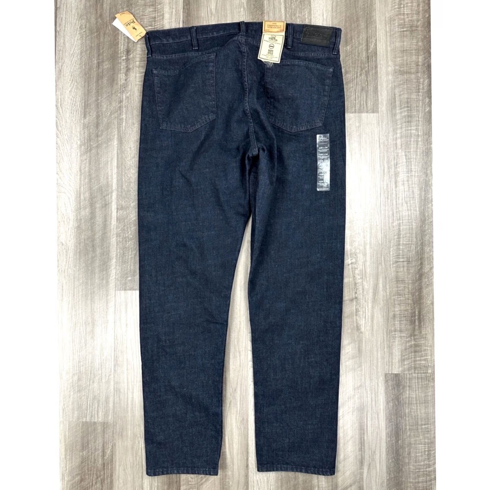 Polo Ralph Lauren Polo Ralph Lauren The Prospect Rope Dyed Low Stretch Straight Jeans - 42Bx34 Blue Mens 42B Big & Tall Straight 34in 8in 99% Cotton 1% Elastane NWT Size US XL / EU 56 / 4 - 2 Thumbnail