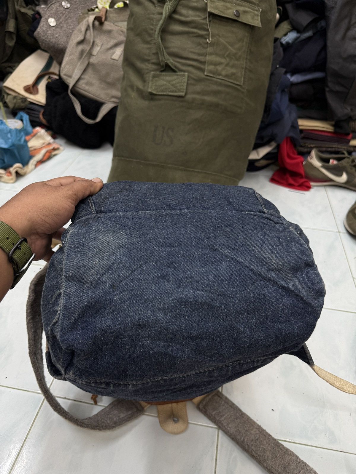Overland 🔥🔥🔥ARCHIVE OVERLAND DENIM LEATHER BAGPACK Size ONE SIZE - 7 Thumbnail