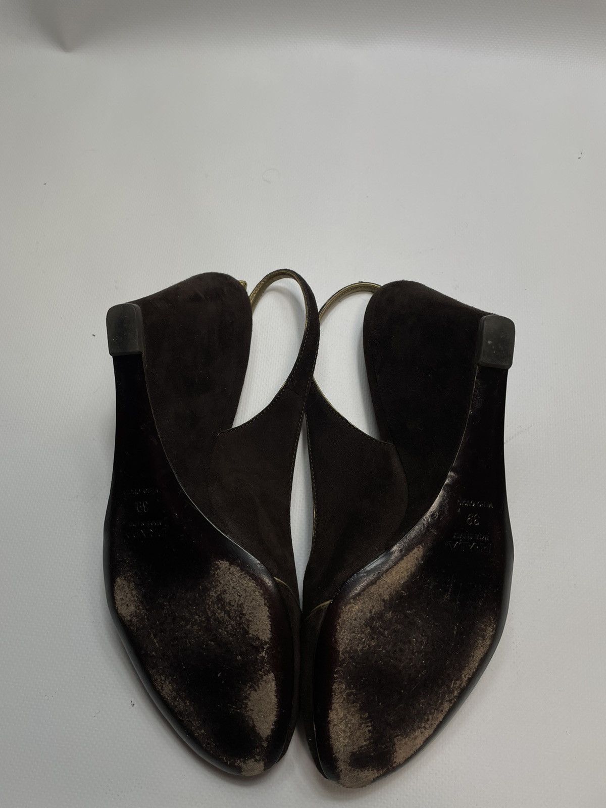 Prada Prada Milano Suede Peep Toe Wedge Heels - Size 39 Size US 9 / IT 39 - 3 Thumbnail