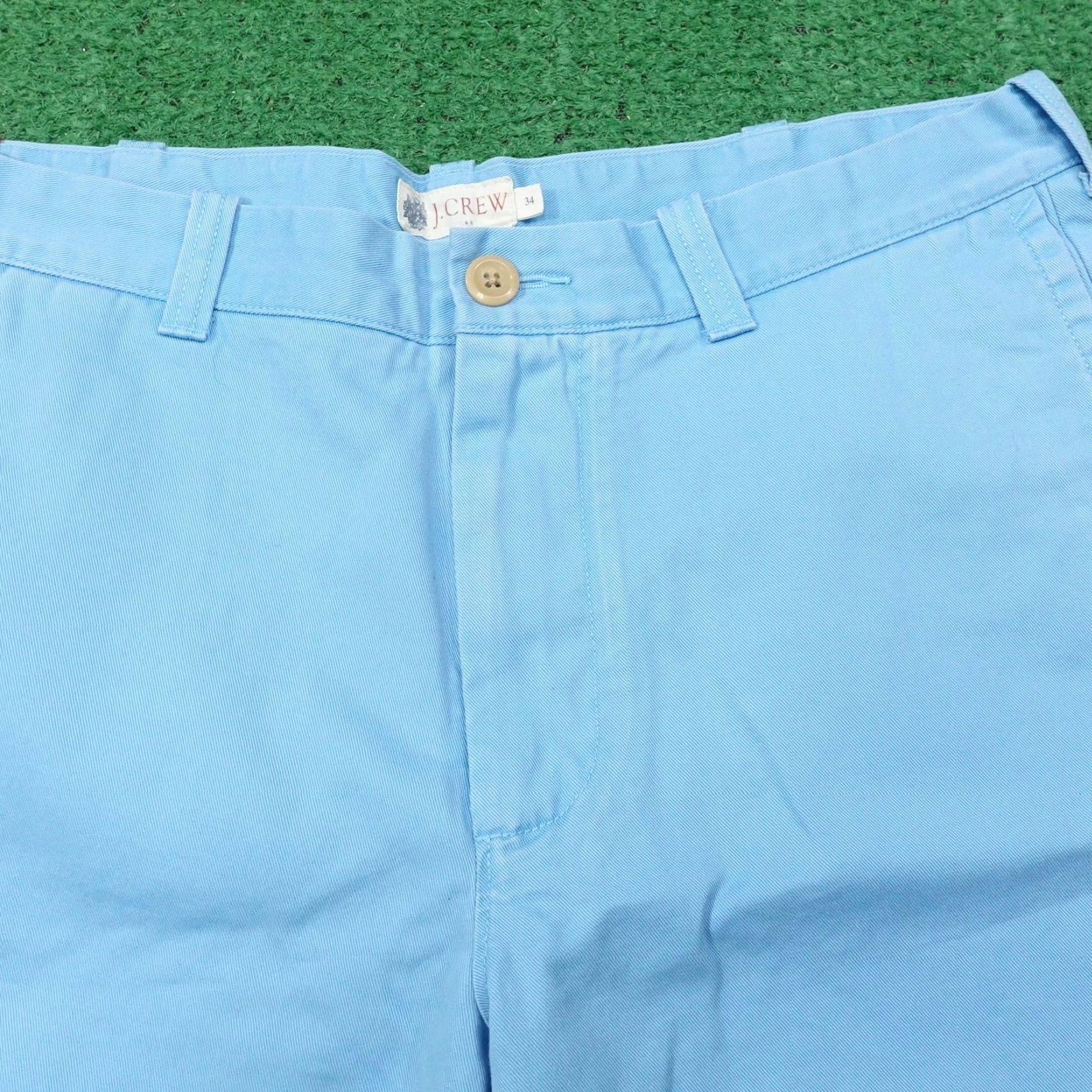 J.Crew J.Crew Factory Shorts Mens 34 Blue Chino Gramercy 9 Inseam Cotton Canvas Classic Fit Flat Front Pockets Size US 34 / EU 50 - 2 Thumbnail