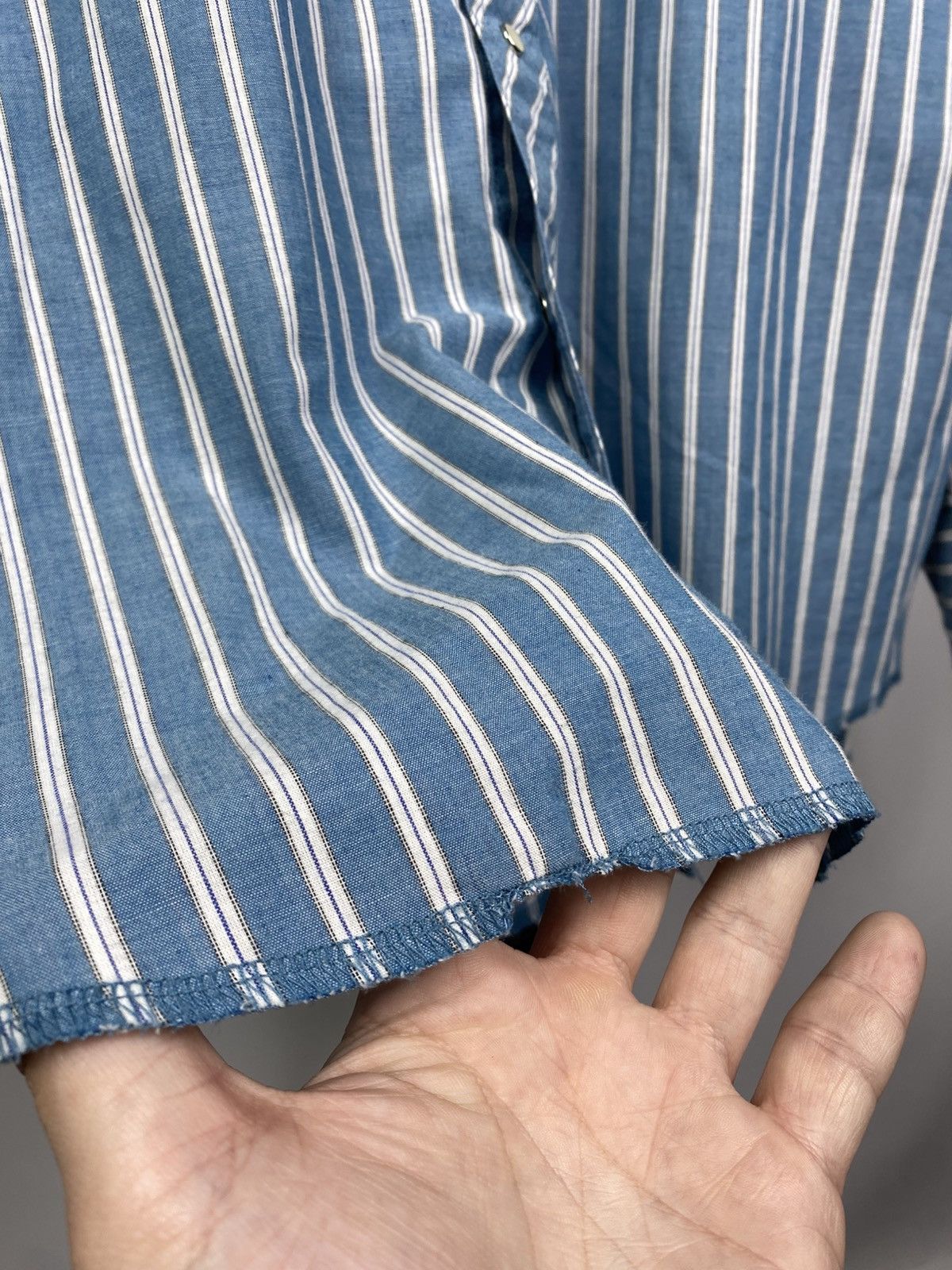 Cowboy Equipment × Vintage × Wrangler Vintage 90s USA Western Wrangler Striped long sleeve Shirt Size US XL / EU 56 / 4 - 4 Thumbnail