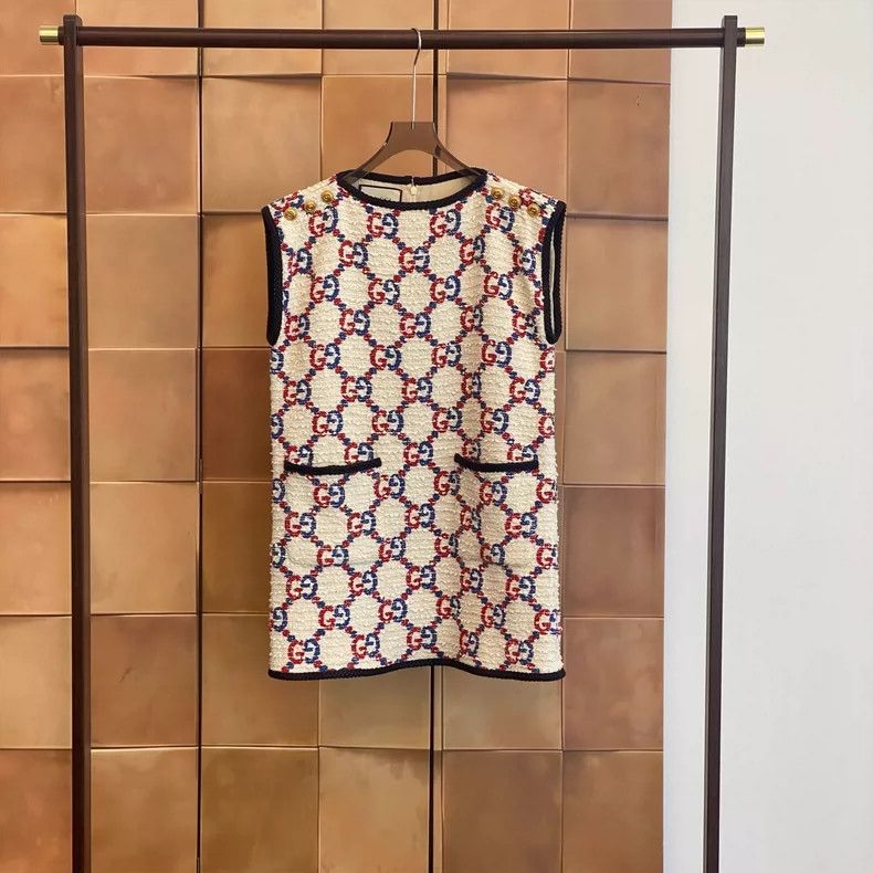 Gucci Gucci Popular old flower full-print gold-button tweed dress Size XS / US 0-2 / IT 36-38 - 1 Thumbnail