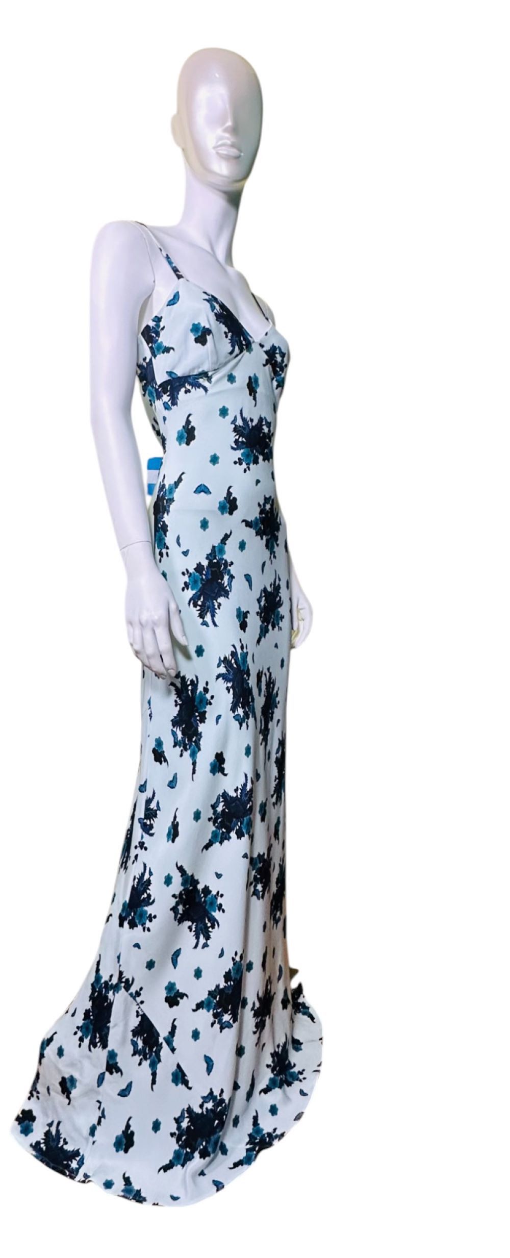 Designer Rebecca De Ravenel Maxi Silk Dress Size XS / US 0-2 / IT 36-38 - 3 Thumbnail