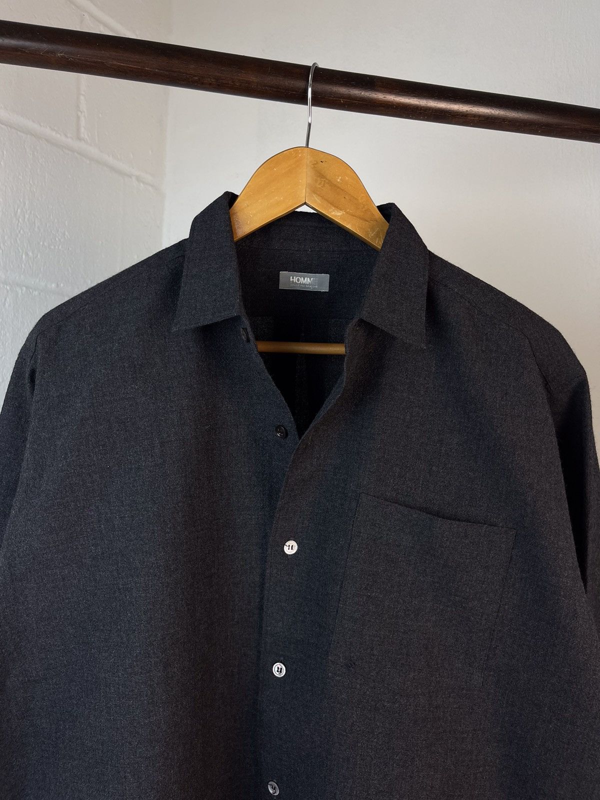 Comme des Garcons Homme × Comme des Garcons Homme Plus × Rei Kawakubo Early 80s Rei Kawakubo CDG Homme Plus Oversize Wool Shirt Size US XXL / EU 58 / 5 - 4 Thumbnail