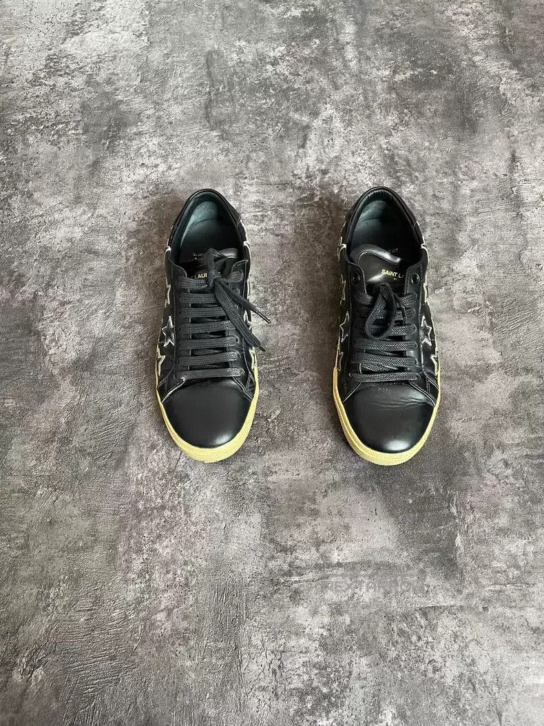 Saint Laurent Paris Saint Laurent Paris Black Warrior Star Low-top Sneakers Size US 5.5 / EU 38 - 1 Thumbnail
