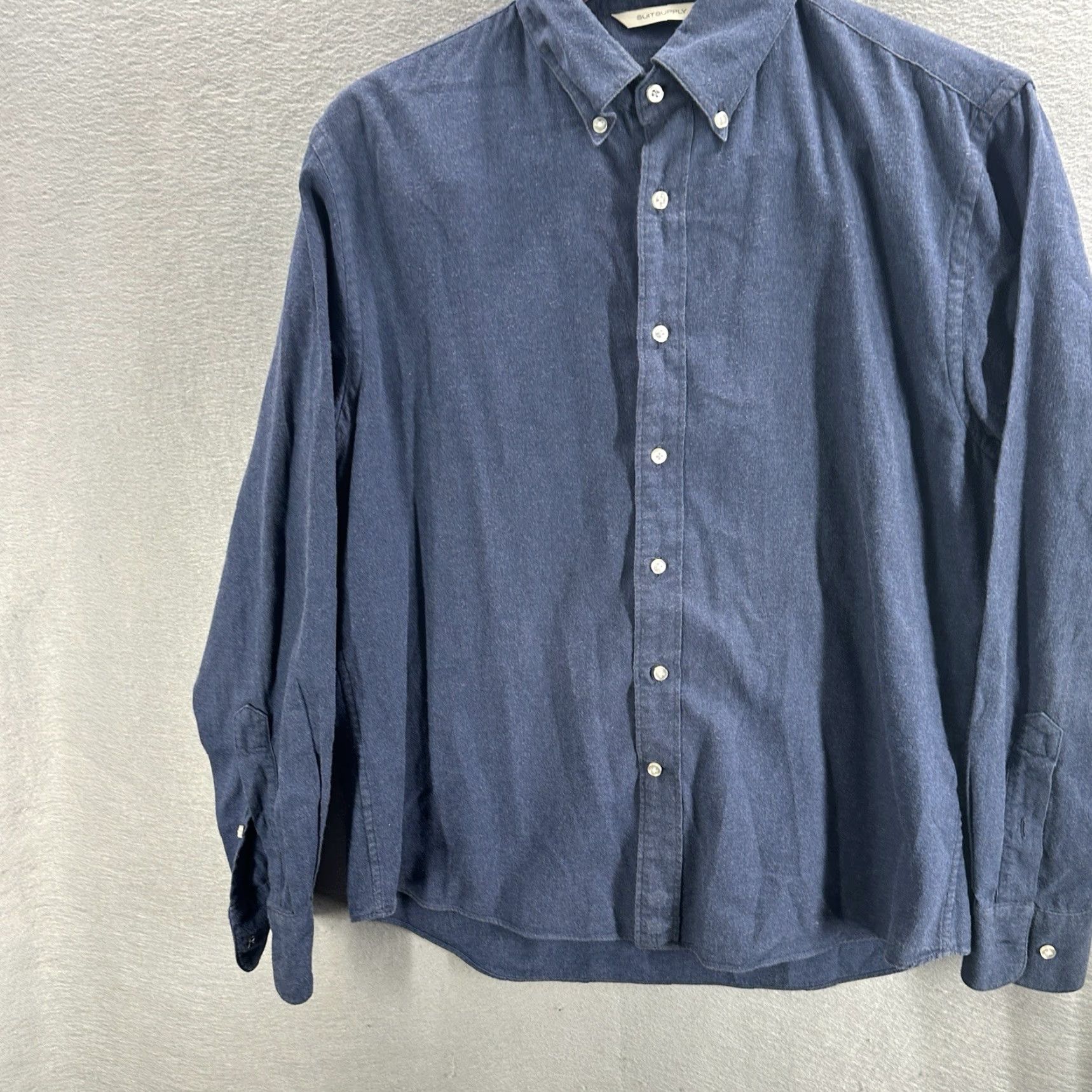 Suitsupply Suitsupply Blue Flannel Dress Shirt Mens Small Button Down Cotton Preppy Shirt Blue 90s? Size 36R - 3 Thumbnail