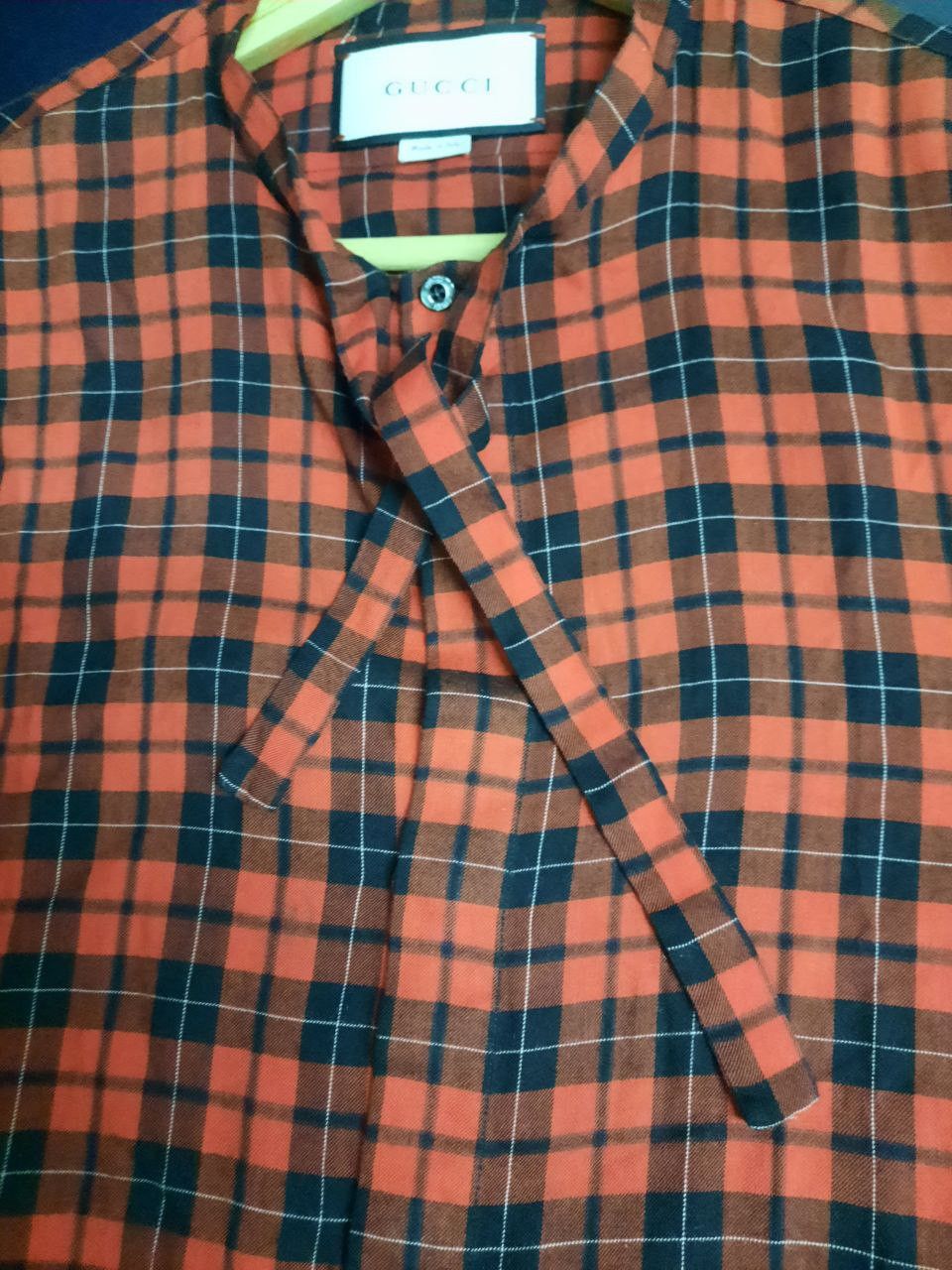 Gucci Checkered Plaid Flannel Bow Tie Shirt Size US M / EU 48-50 / 2 - 3 Thumbnail