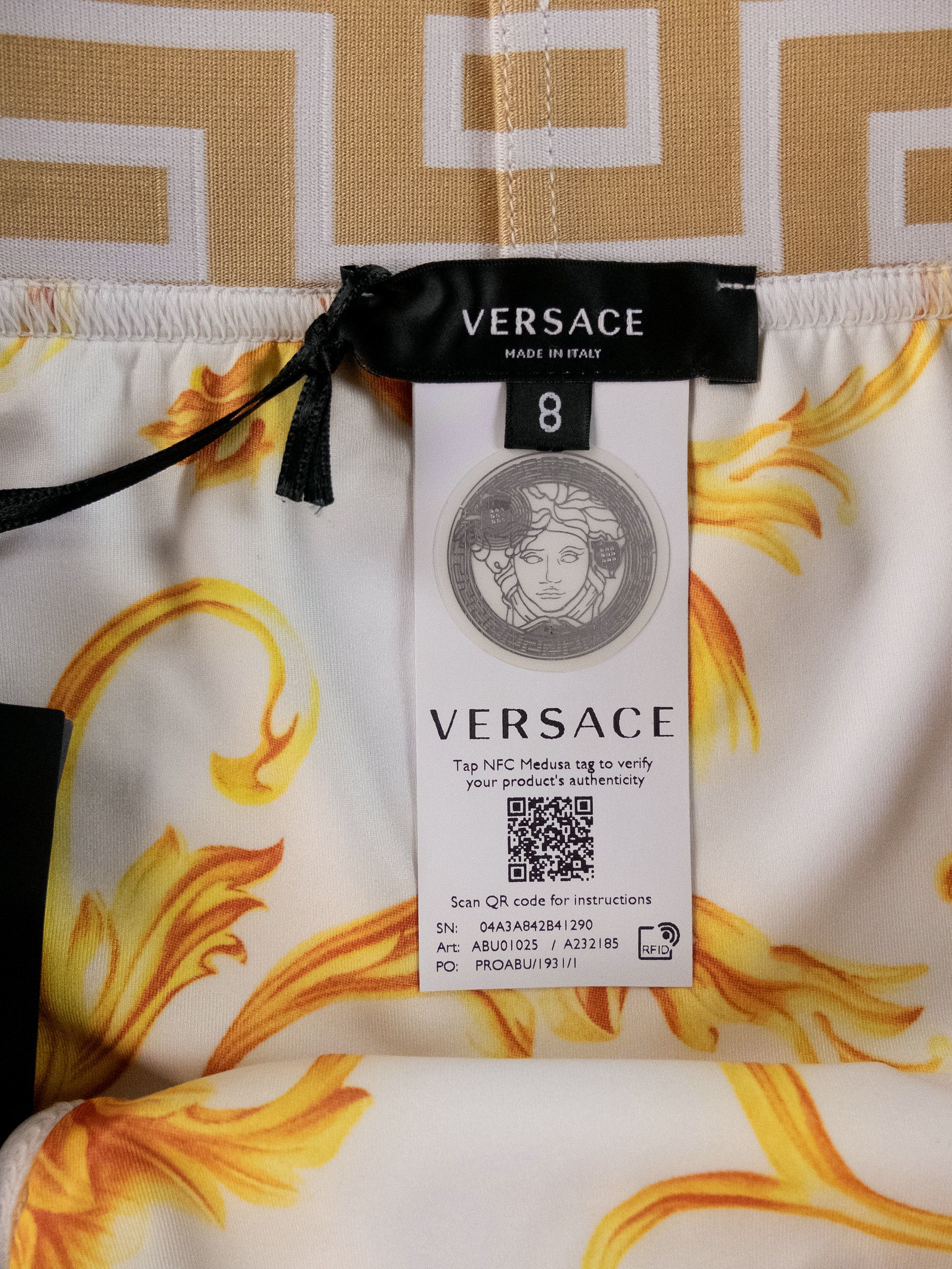 Versace VERSACE white swim briefs w barocco print inside 8 3XL Size US 40 / EU 56 - 5 Thumbnail