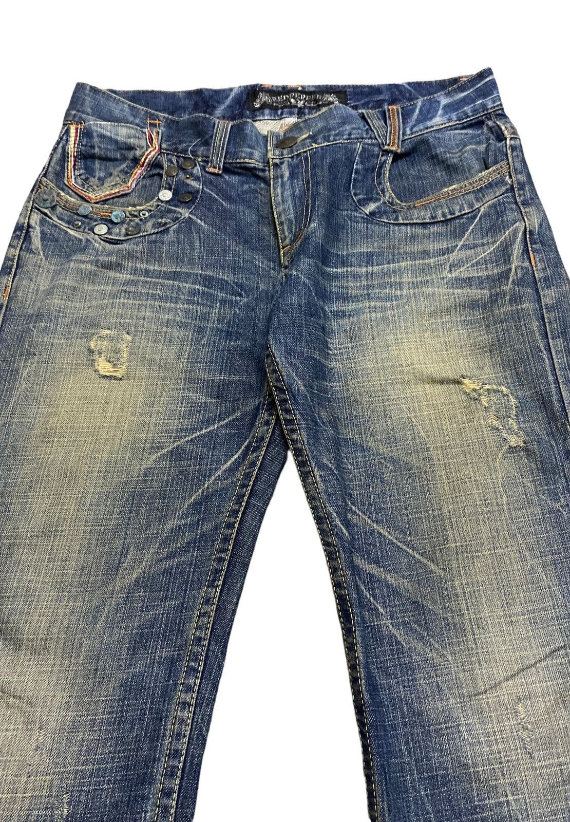 If Six Was Nine Rare Design Vintage Brand Red Pepper Flared Jeans 1990s Size US 32 / EU 48 - 3 Thumbnail