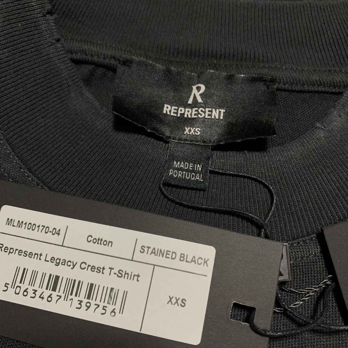 Represent Clo. Represent XXS Legacy Crest Stained Black Tee Size US XXS / EU 40 - 5 Thumbnail