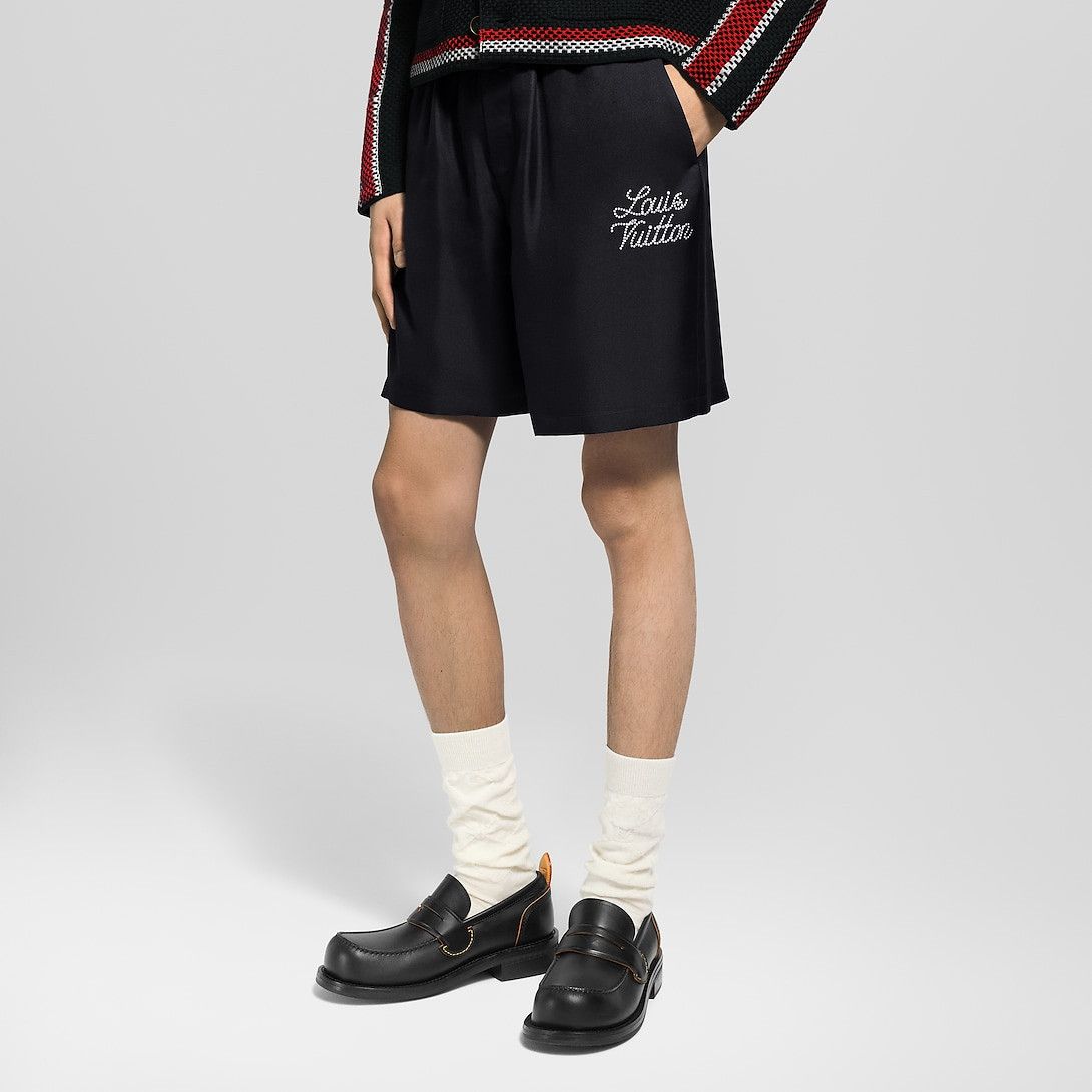Louis Vuitton Printed Signature Silk Shorts Size US 36 / EU 52 - 2 Thumbnail