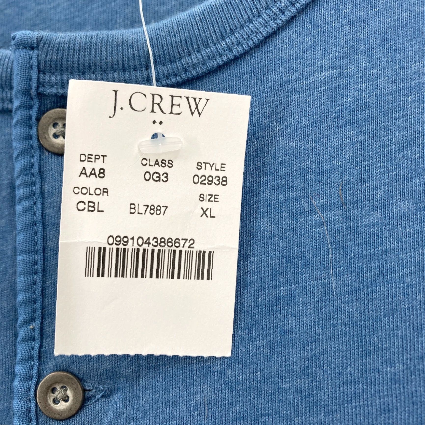 J.Crew J.Crew Marled Cotton Henley Long Sleeve T-Shirt Mens XL Blue Preppy Outdoors NWT Size US XL / EU 56 / 4 - 5 Thumbnail