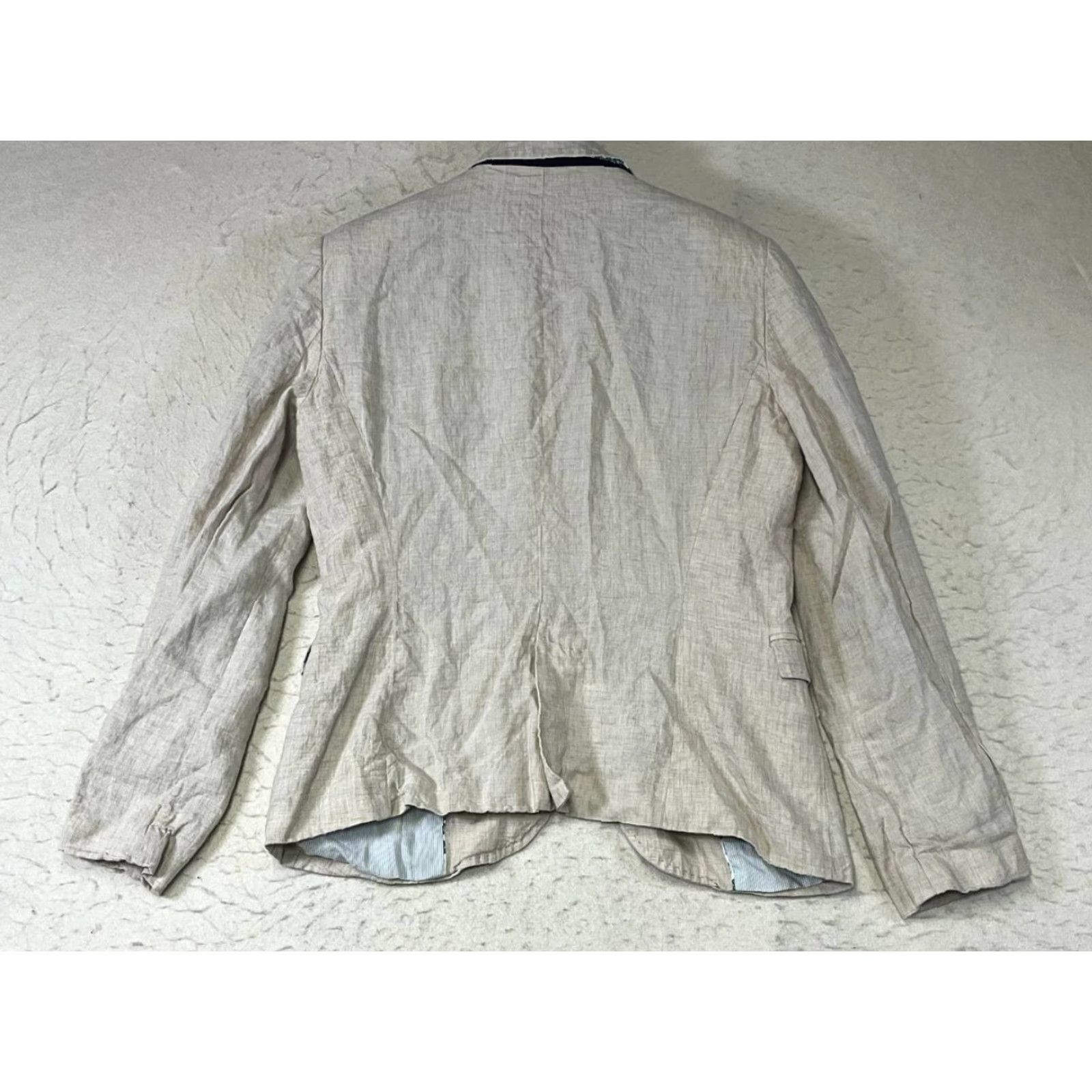 Zara Zara Blazer Womens L Blazer Beige 100% Linen Lined Coat Jacket Long Sleeve Buttoned Mid-Length RegularFit Size L / US 10 / IT 46 - 2 Thumbnail